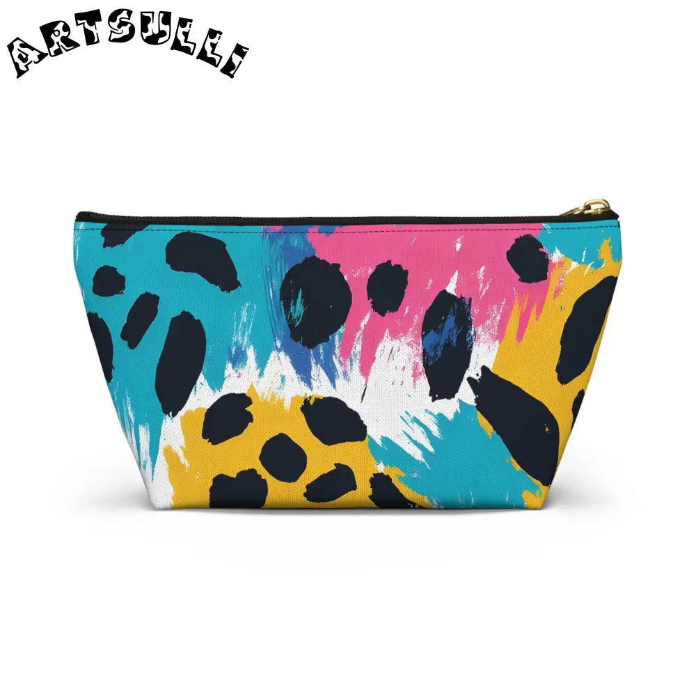 Abstract Leopard Print T-Bottom Pouch Excellent Pencil Case, Artsulli - Art is Long, Life is Short, Bags, , , , , , , 