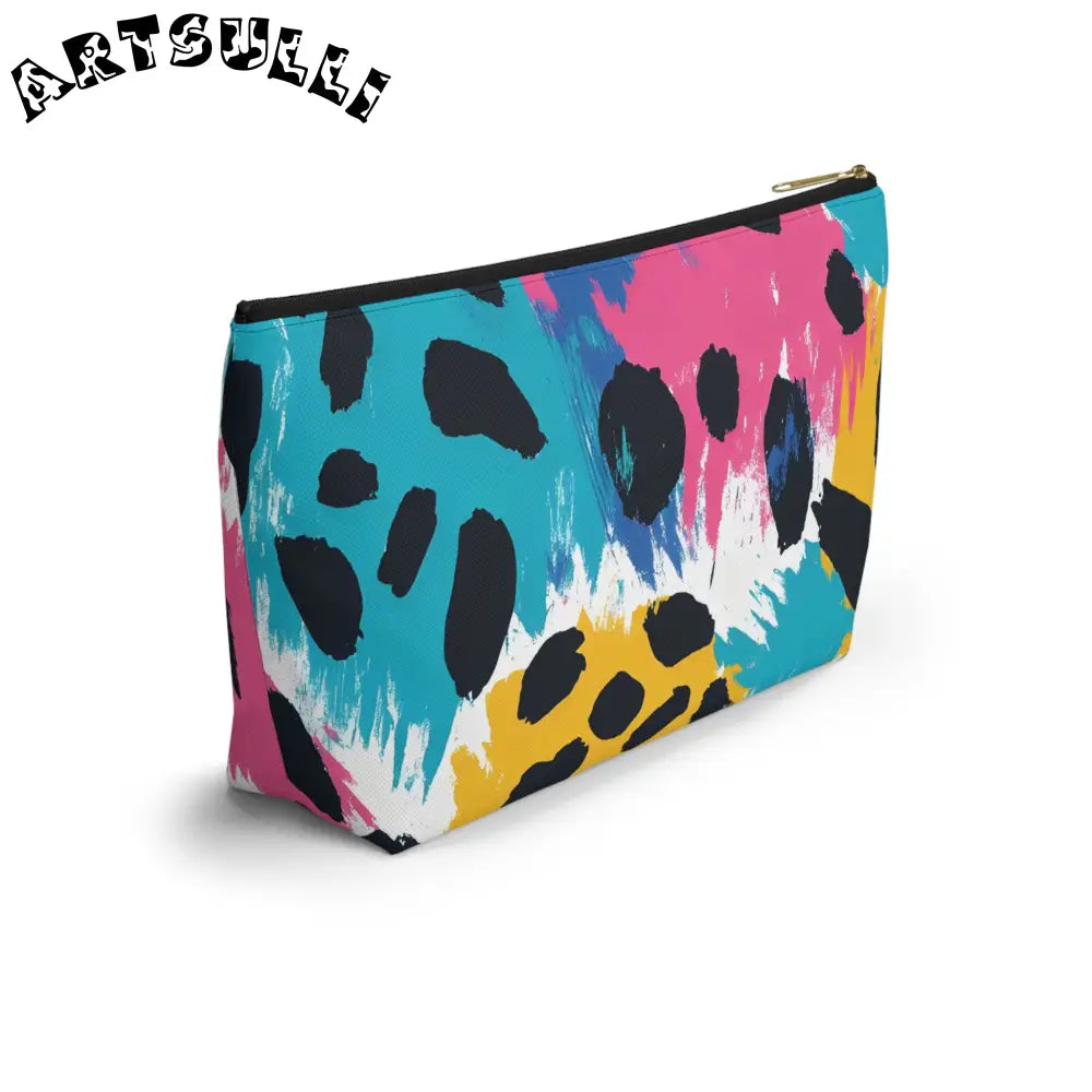 Abstract Leopard Print T-Bottom Pouch Excellent Pencil Case, Artsulli - Art is Long, Life is Short, Bags, , , , , , , 