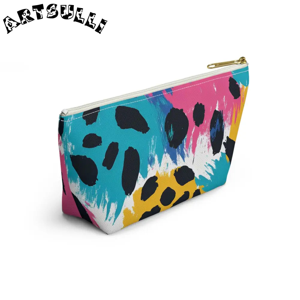Abstract Leopard Print T-Bottom Pouch Excellent Pencil Case, Artsulli - Art is Long, Life is Short, Bags, , , , , , , 