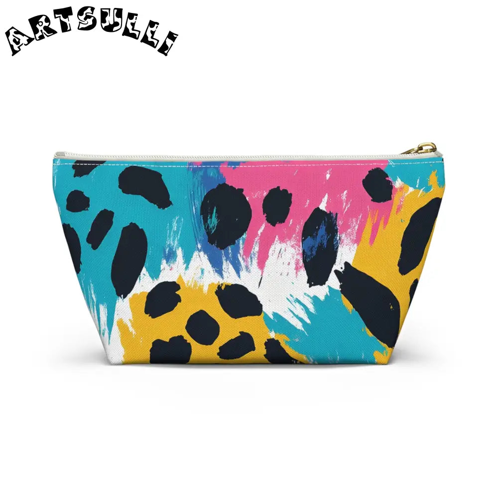 Abstract Leopard Print T-Bottom Pouch Excellent Pencil Case, Artsulli - Art is Long, Life is Short, Bags, , , , , , , 