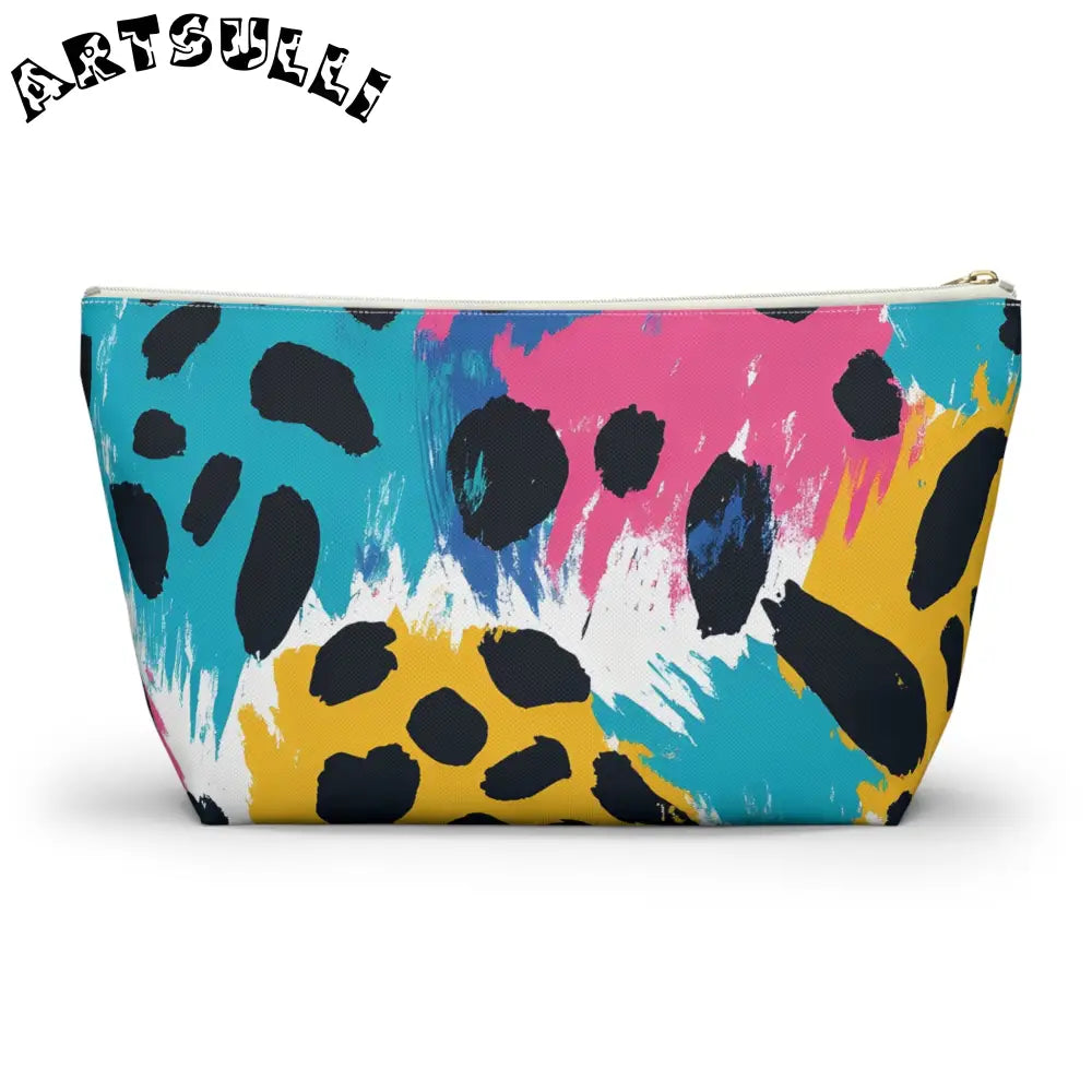 Abstract Leopard Print T-Bottom Pouch Excellent Pencil Case, Artsulli - Art is Long, Life is Short, Bags, , , , , , , 