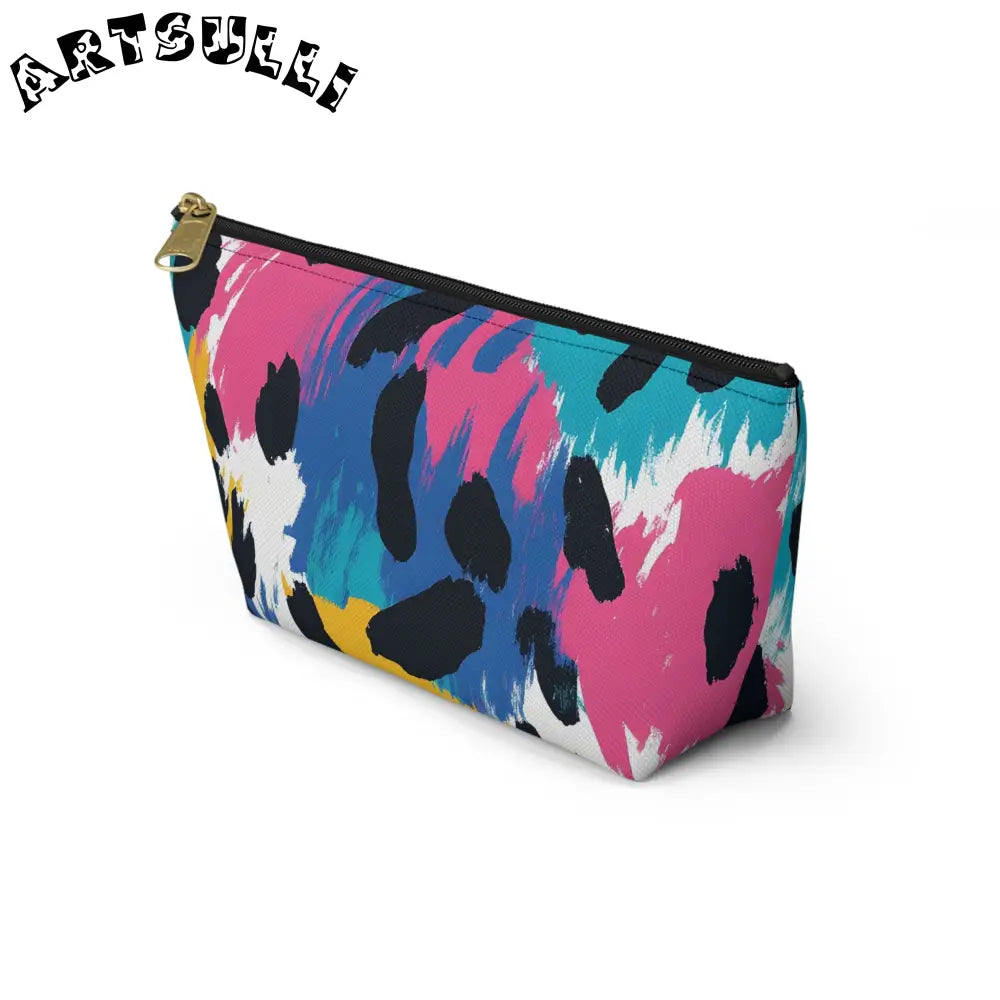Abstract Leopard Print T-Bottom Pouch Excellent Pencil Case, Artsulli - Art is Long, Life is Short, Bags, , , , , , , 