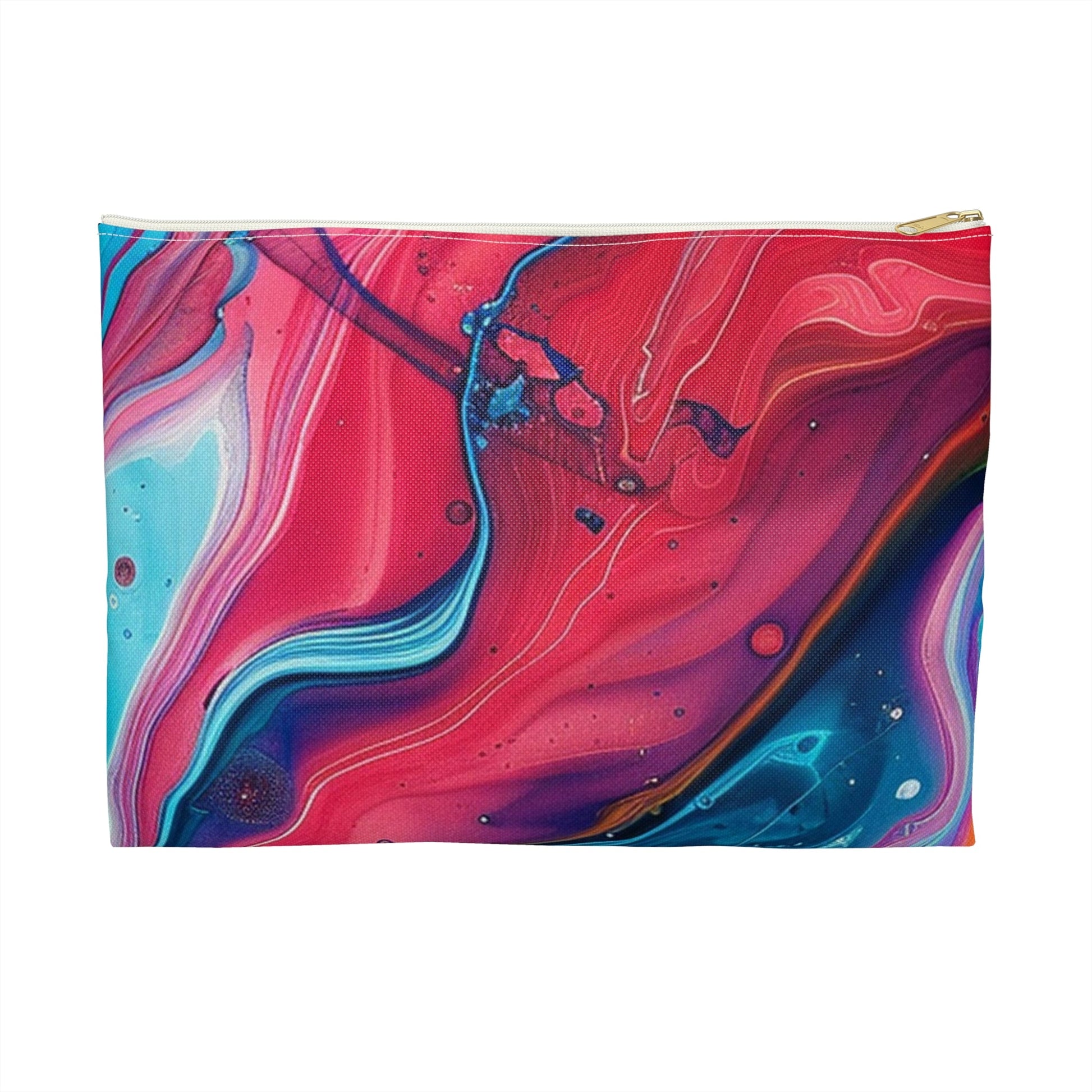 Abstract Liquid Art Pouch, Artsulli - Art is Long, Life is Short, Bags, Size, Large, Color, White zipper, , , 22736442337676609209