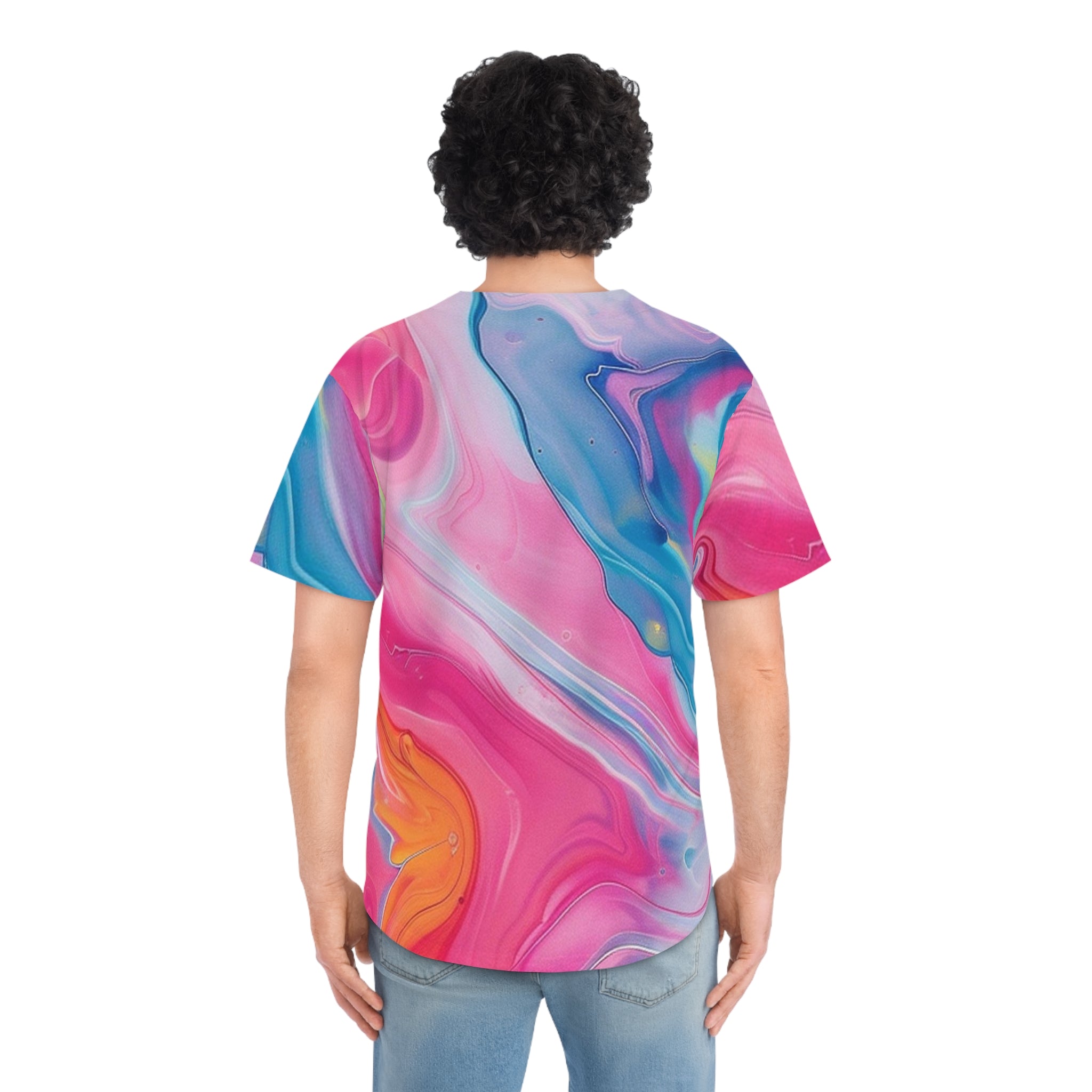 Printify Abstract Marble Baseball Jersey 2025