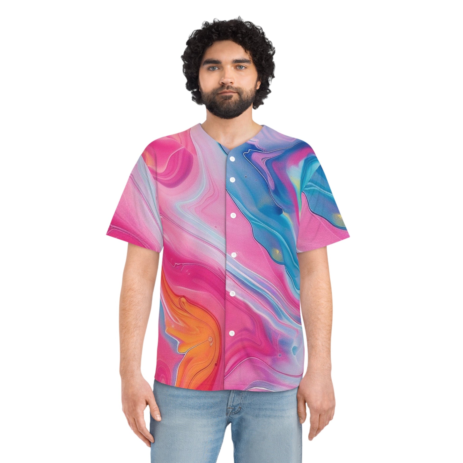 Printify Abstract Marble Baseball Jersey 2025