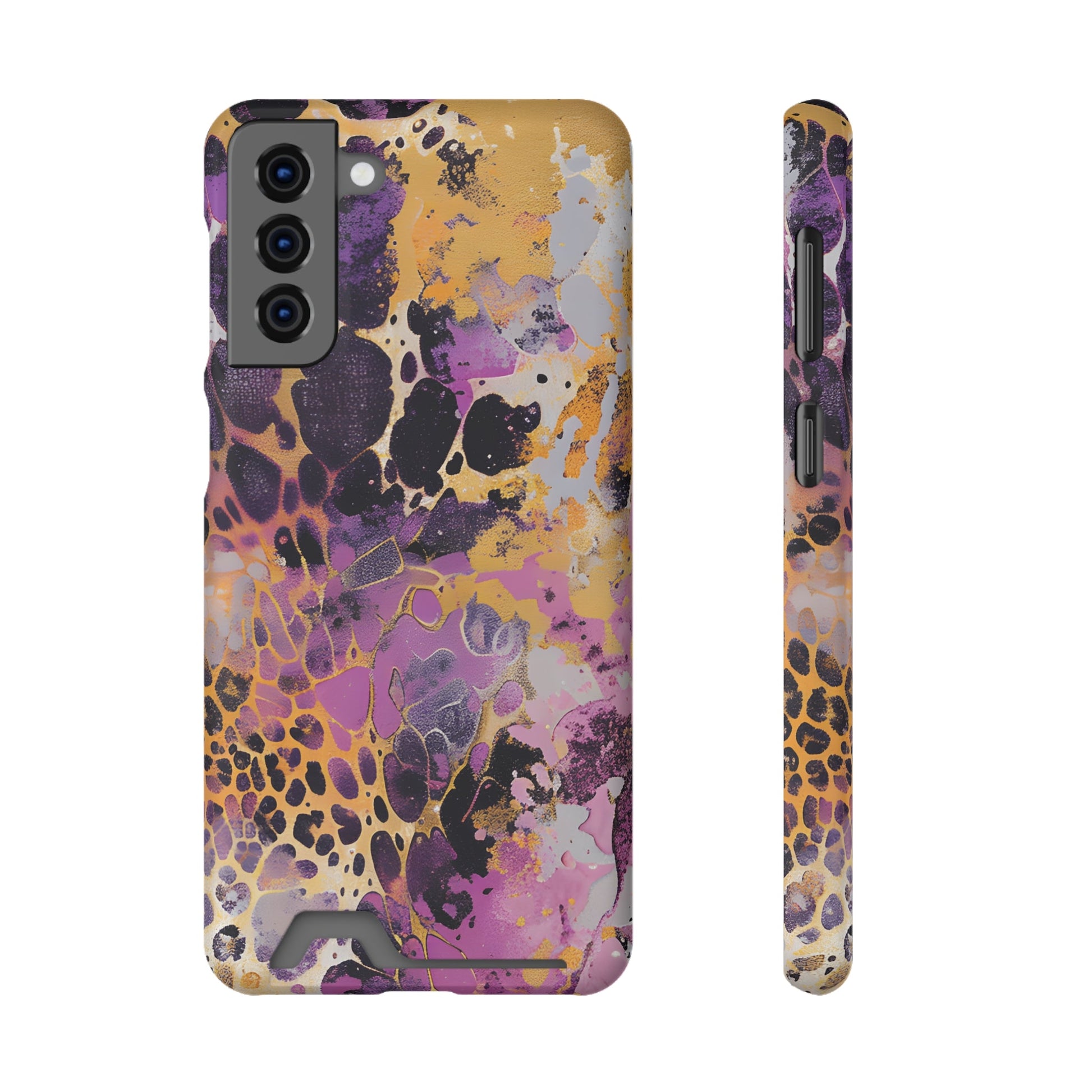 Abstract Marble Leopard Cardholder Case, Artsulli - Art is Long, Life is Short, Phone Case, Size, Samsung Galaxy S21 Plus, Surface, Matte, Shape, Without gift packaging, 16173988426125447965
