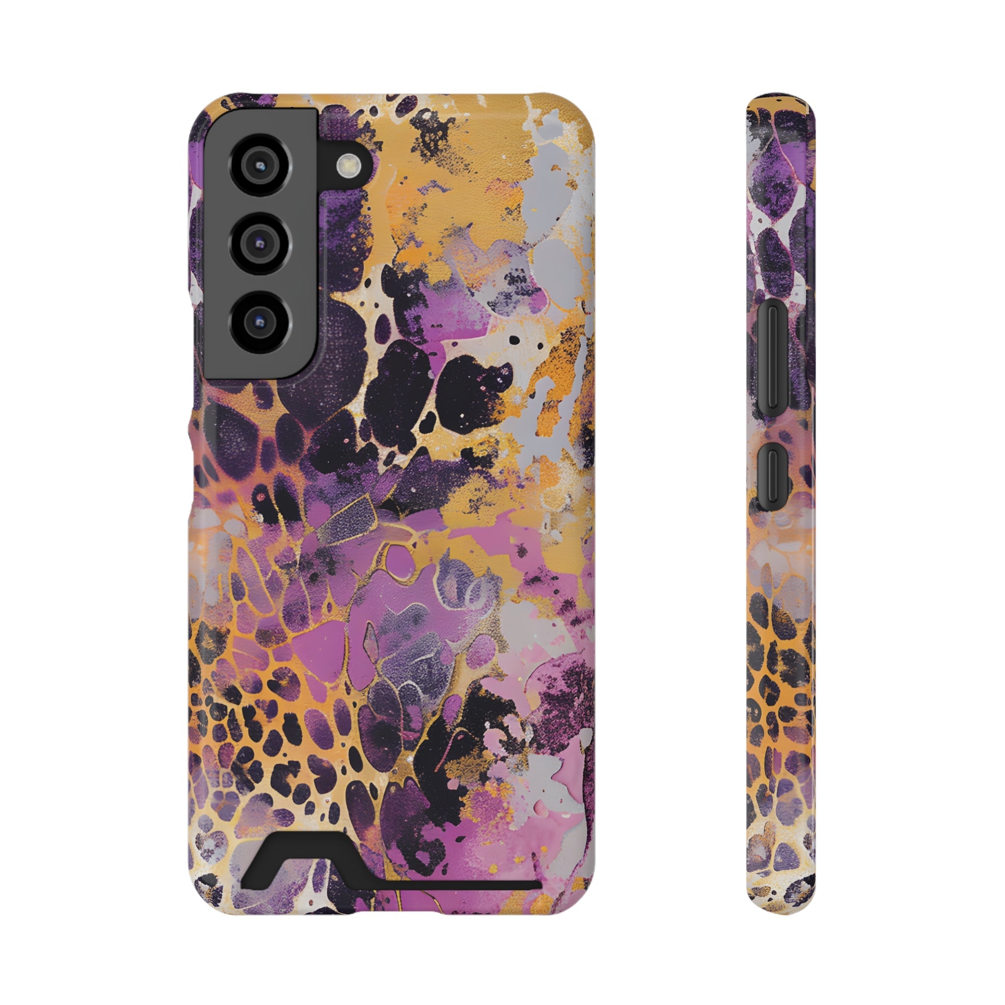 Abstract Marble Leopard Cardholder Case, Artsulli - Art is Long, Life is Short, Phone Case, Size, Samsung Galaxy S22, Surface, Glossy, Shape, Without gift packaging, 29362286288649581708