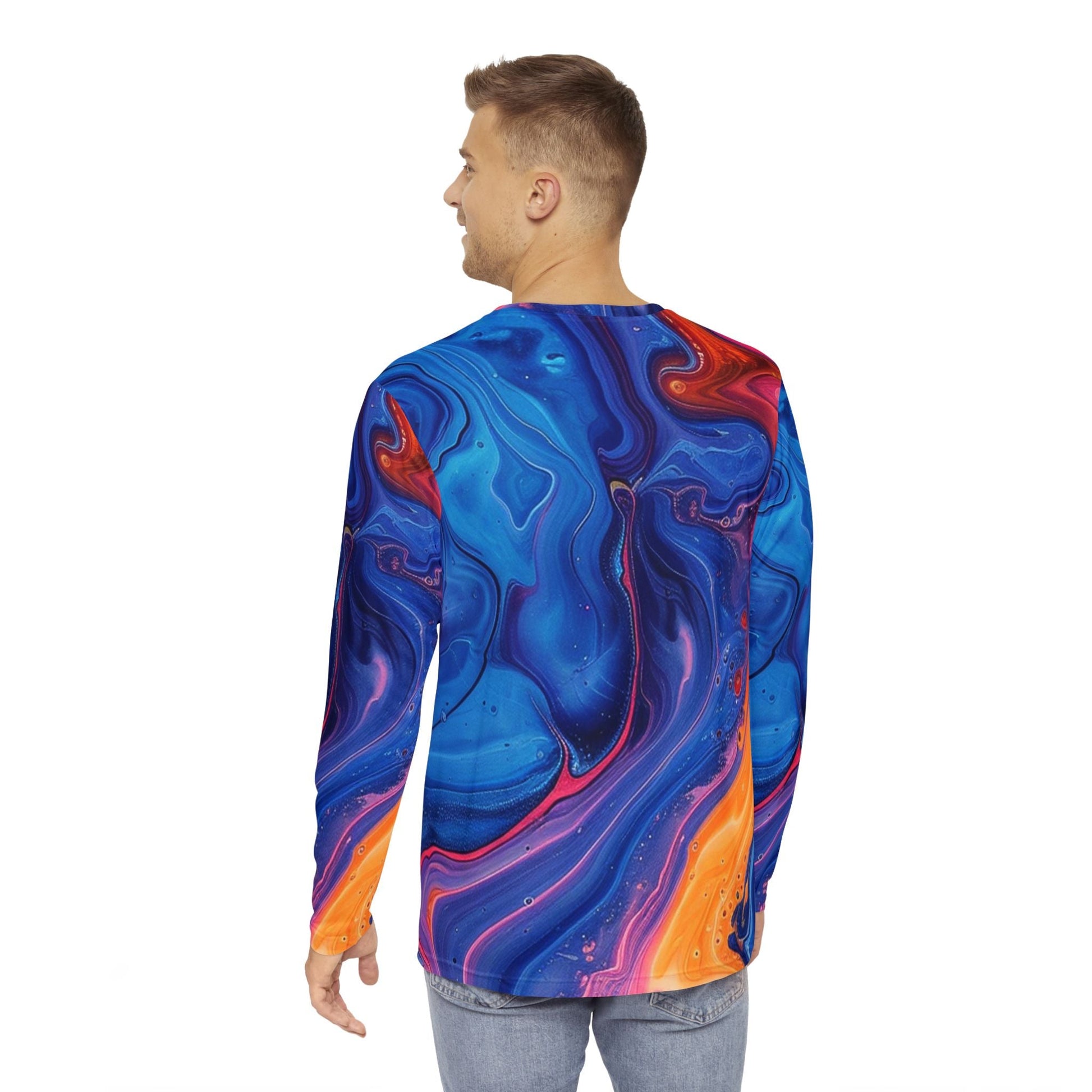 Abstract Marble Long Sleeve Shirt, Artsulli - Art is Long, Life is Short, All Over Prints, , , , , , , 