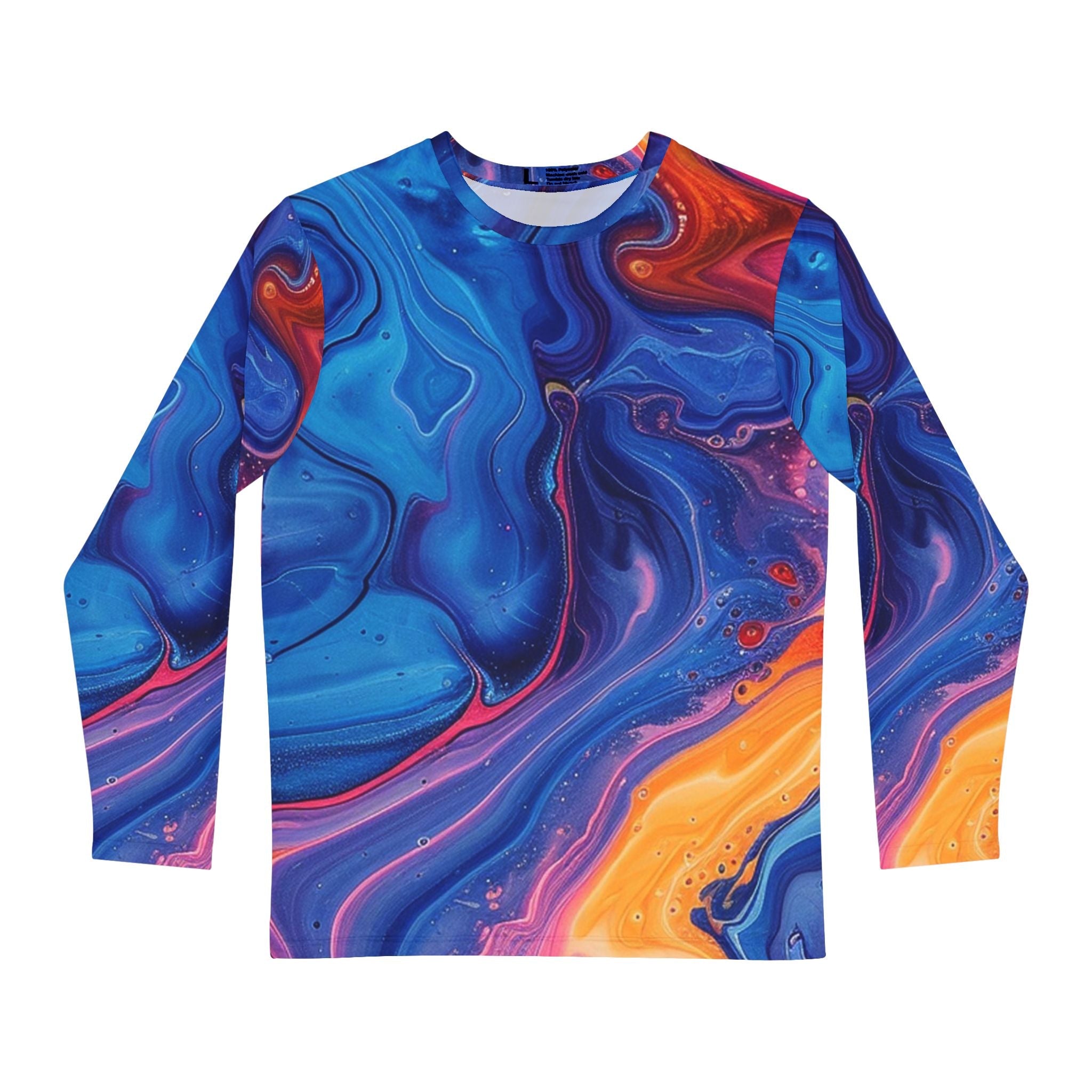 Printify Abstract Marble Long Sleeve Shirt 2025