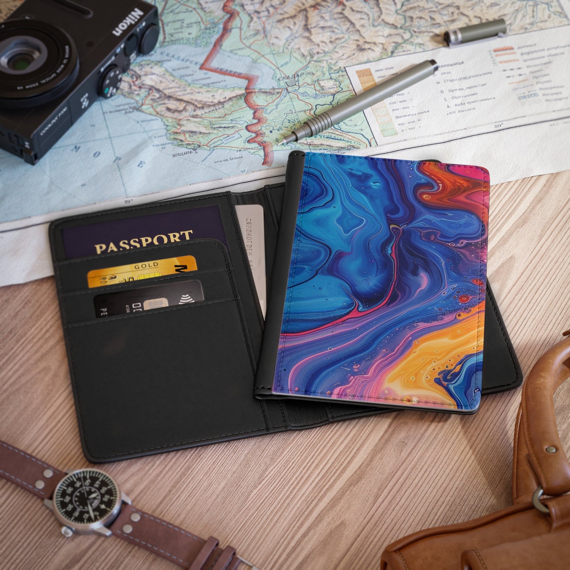 Abstract Marble Personalized Passport Cover, Artsulli - Art is Long, Life is Short, Accessories, , , , , , , 