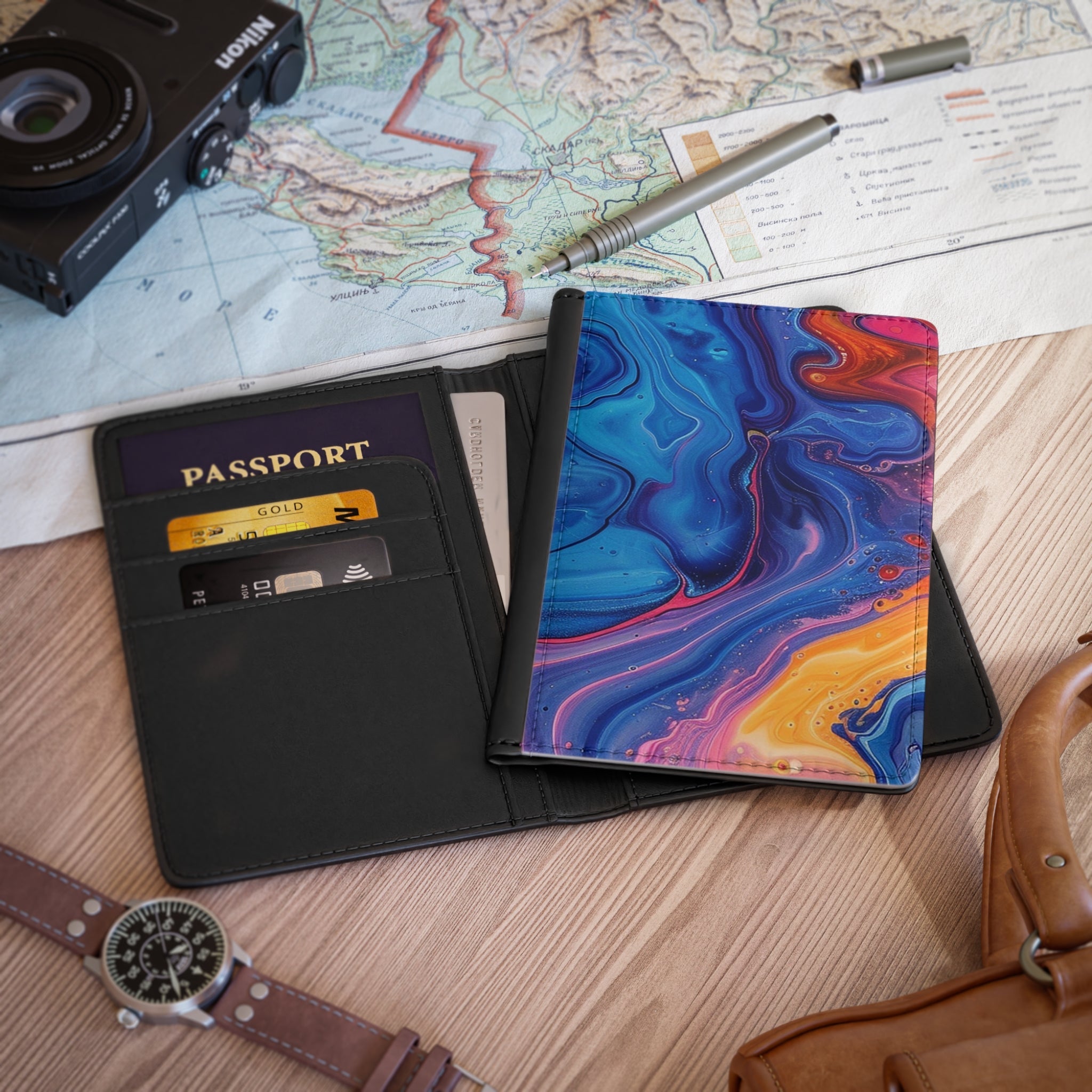 Abstract Marble Personalized Passport Cover, Artsulli - Art is Long, Life is Short, Accessories, , , , , , , 