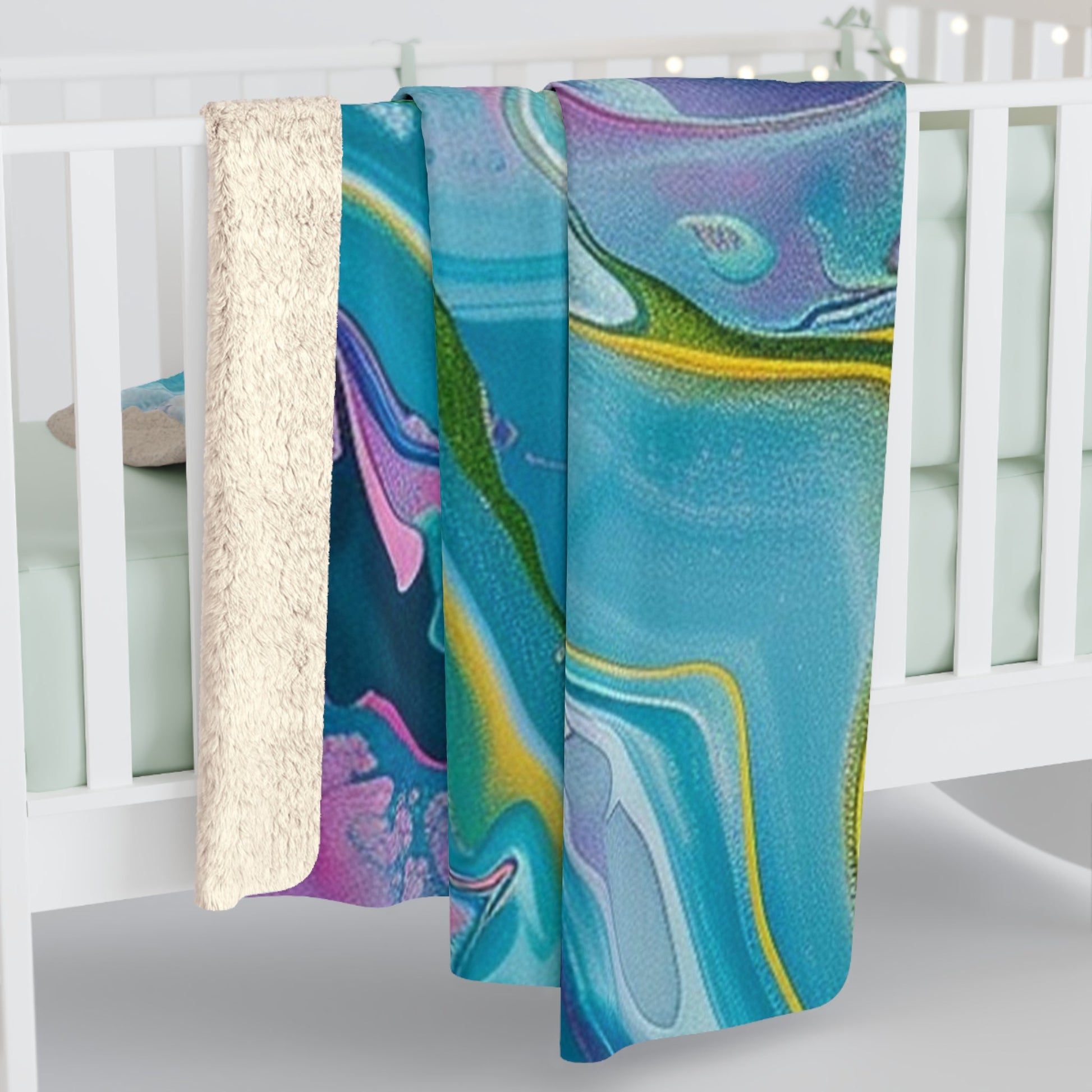 Abstract Marble Sherpa Fleece Blanket, Artsulli - Art is Long, Life is Short, Home Decor, , , , , , , 