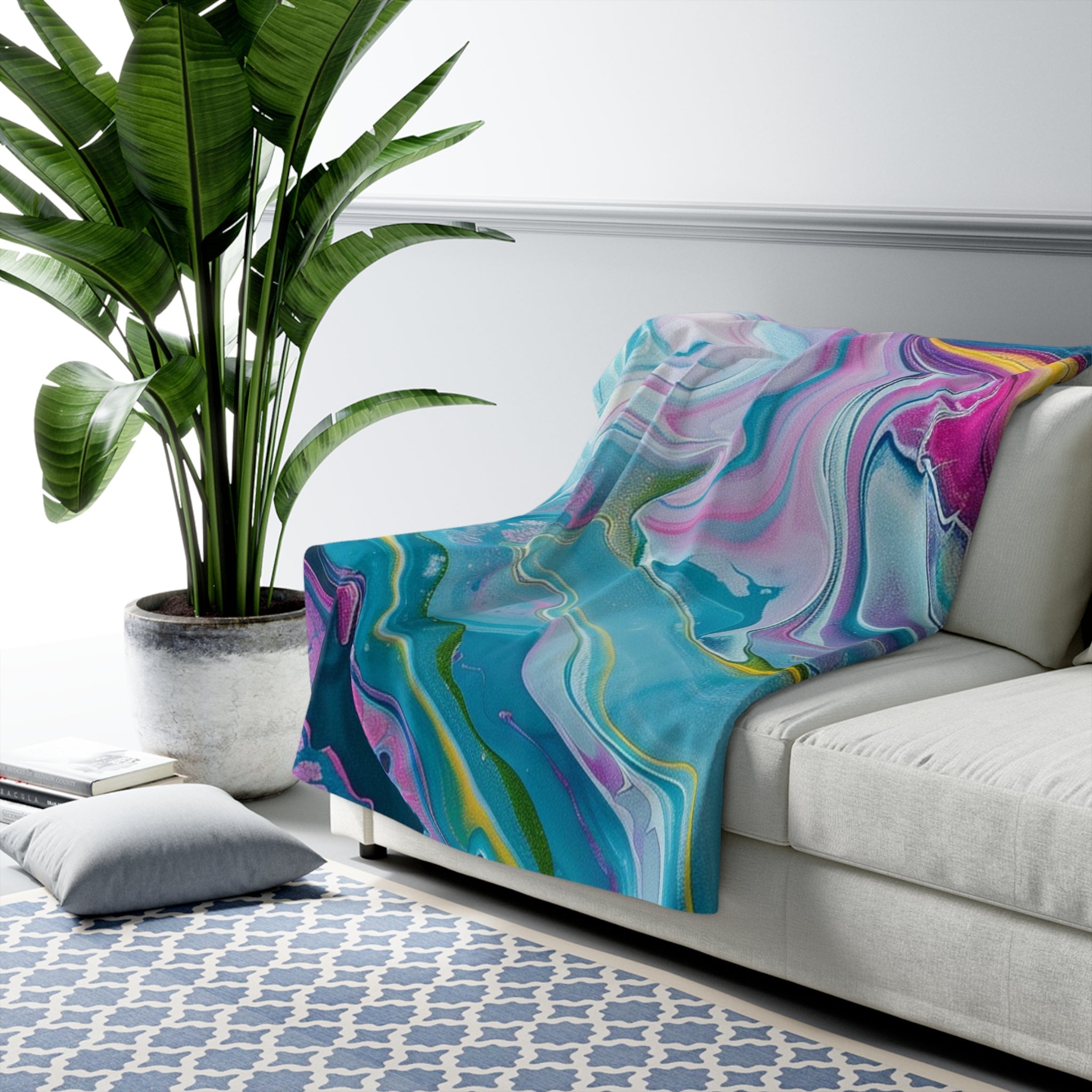 Abstract Marble Sherpa Fleece Blanket, Artsulli - Art is Long, Life is Short, Home Decor, , , , , , , 