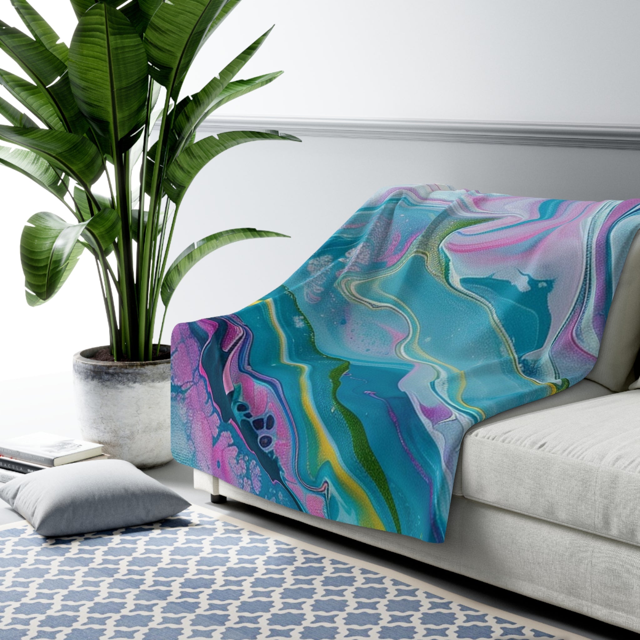 Abstract Marble Sherpa Fleece Blanket, Artsulli - Art is Long, Life is Short, Home Decor, , , , , , , 