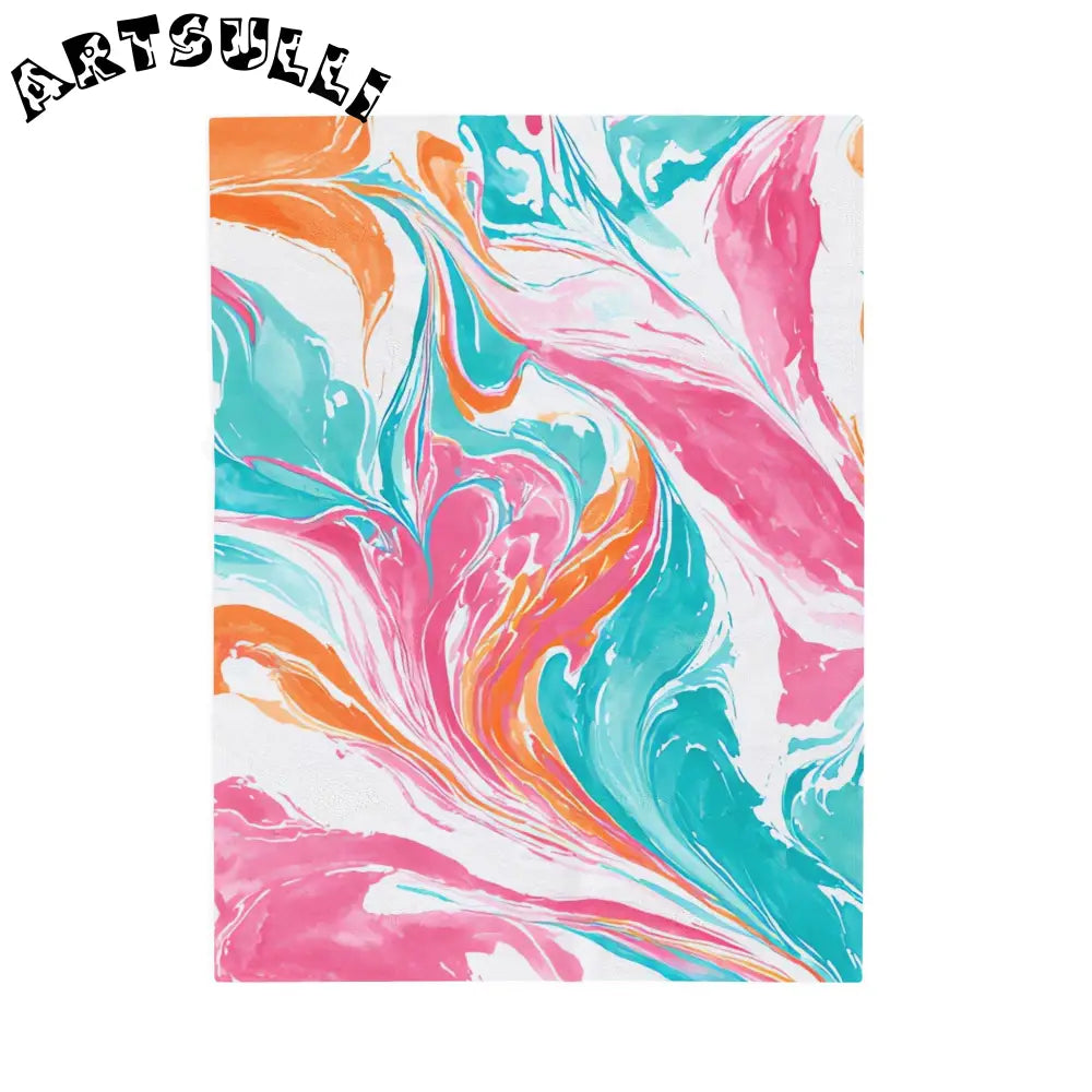 Abstract Marbled Plush Velveteen Blanket, Artsulli - Art is Long, Life is Short, All Over Prints, Size, 30" × 40", , , , , 23016608388036308509