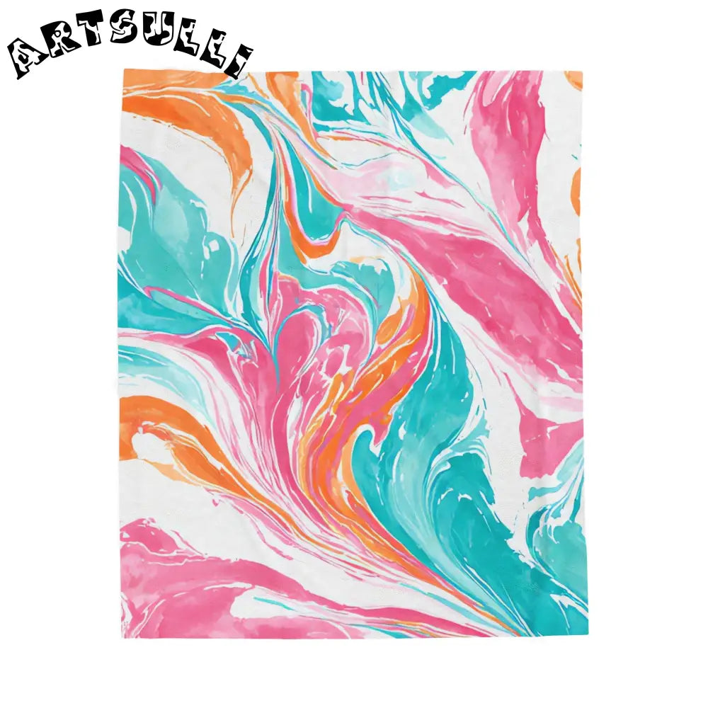 JAKKOUTTHEBXX Abstract Marbled Plush Velveteen Blanket 2025