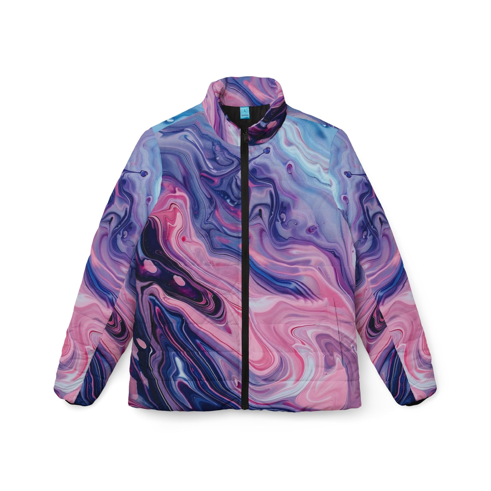 Printify Abstract Marbled Puffer Jacket 2025