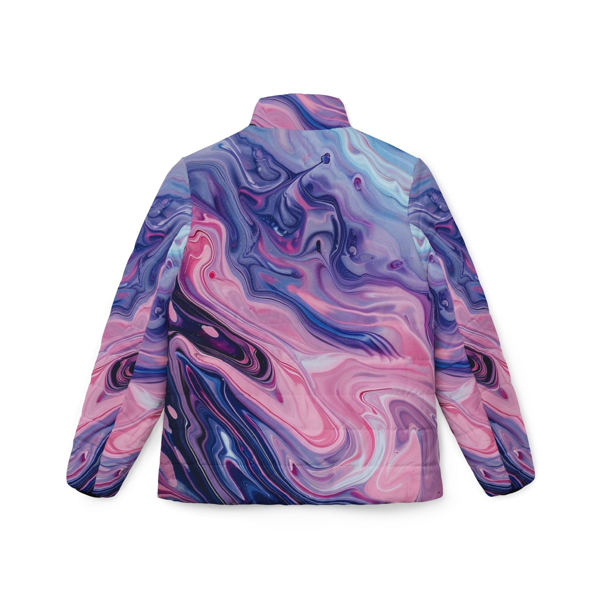 Abstract Marbled Puffer Jacket, Artsulli - Art is Long, Life is Short, All Over Prints, , , , , , , 