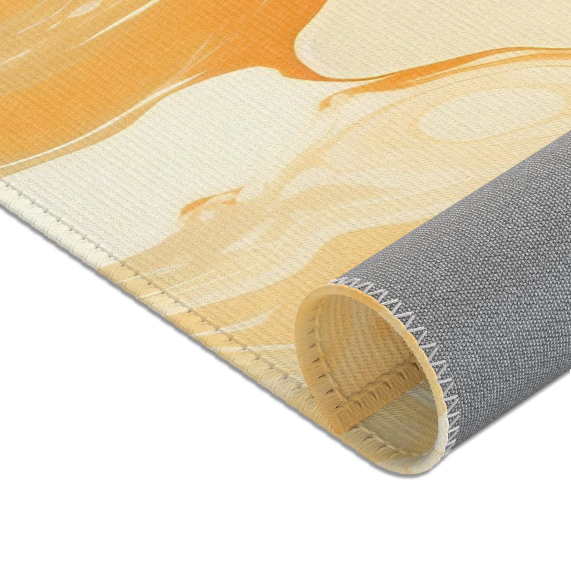 Abstract Orange and Cream Marble Area Rug, Artsulli - Art is Long, Life is Short, Home Decor, , , , , , , 
