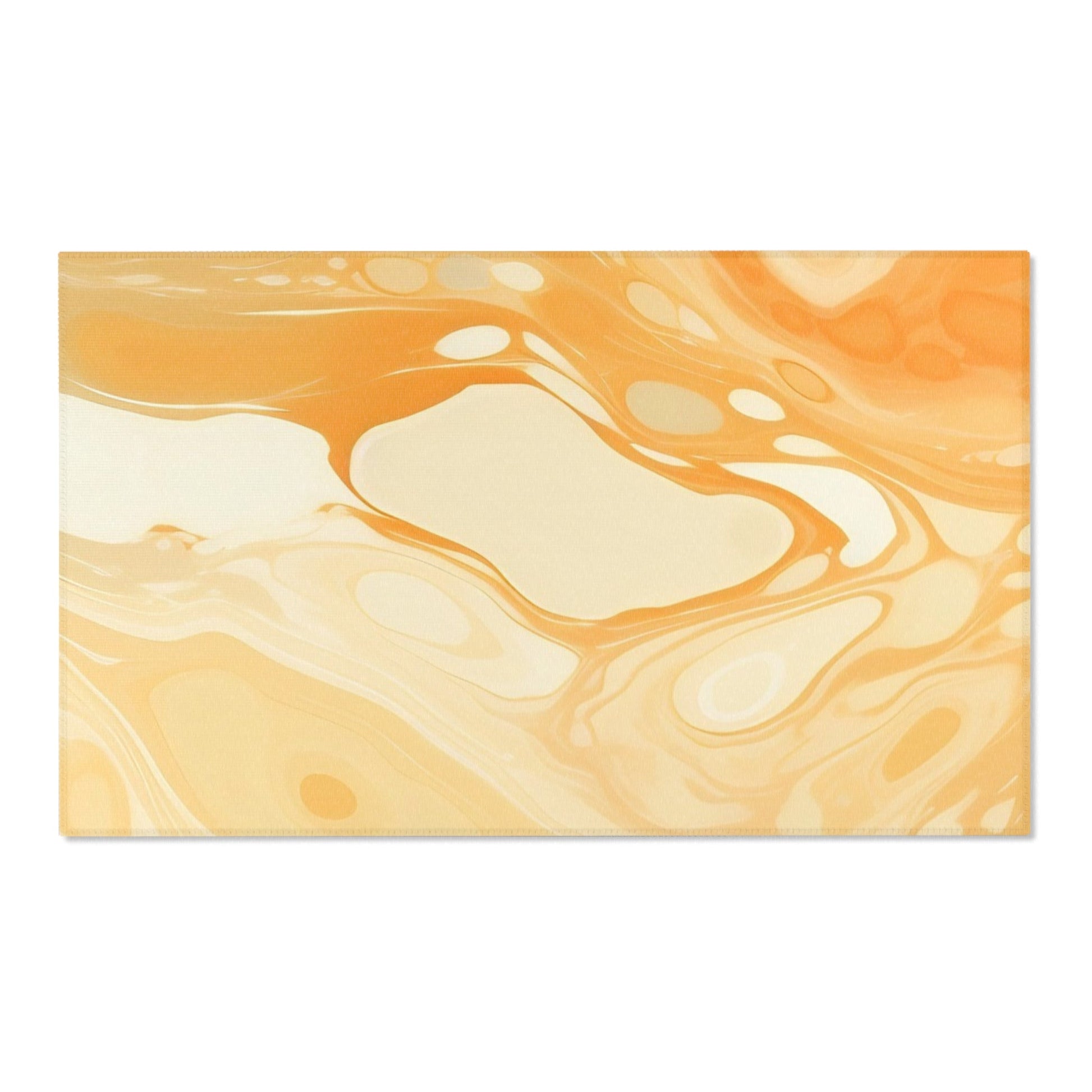 Abstract Orange and Cream Marble Area Rug, Artsulli - Art is Long, Life is Short, Home Decor, Size, 60" × 36", , , , , 28070267736654220500