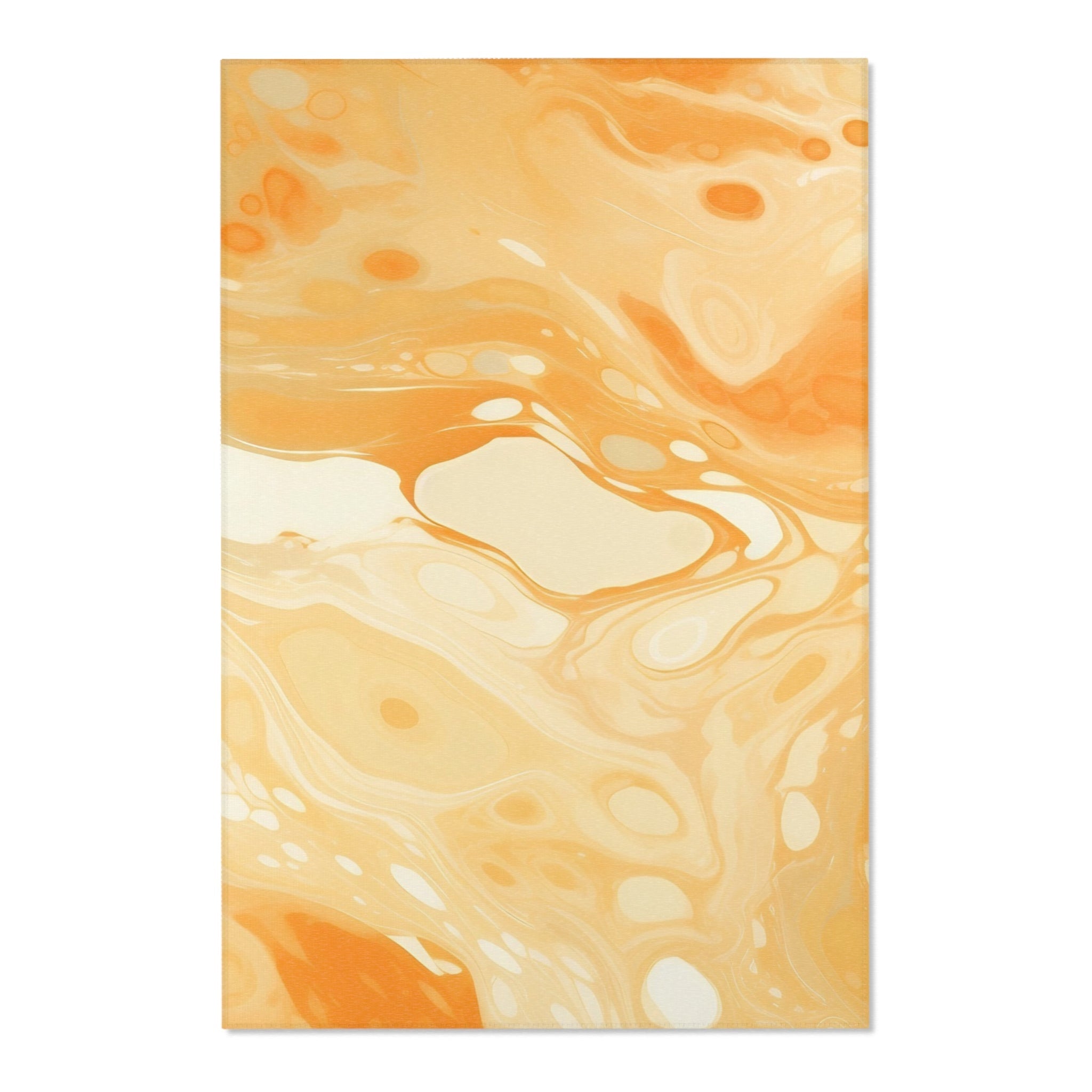 Abstract Orange and Cream Marble Area Rug, Artsulli - Art is Long, Life is Short, Home Decor, Size, 48" × 72", , , , , 65970121299459336050