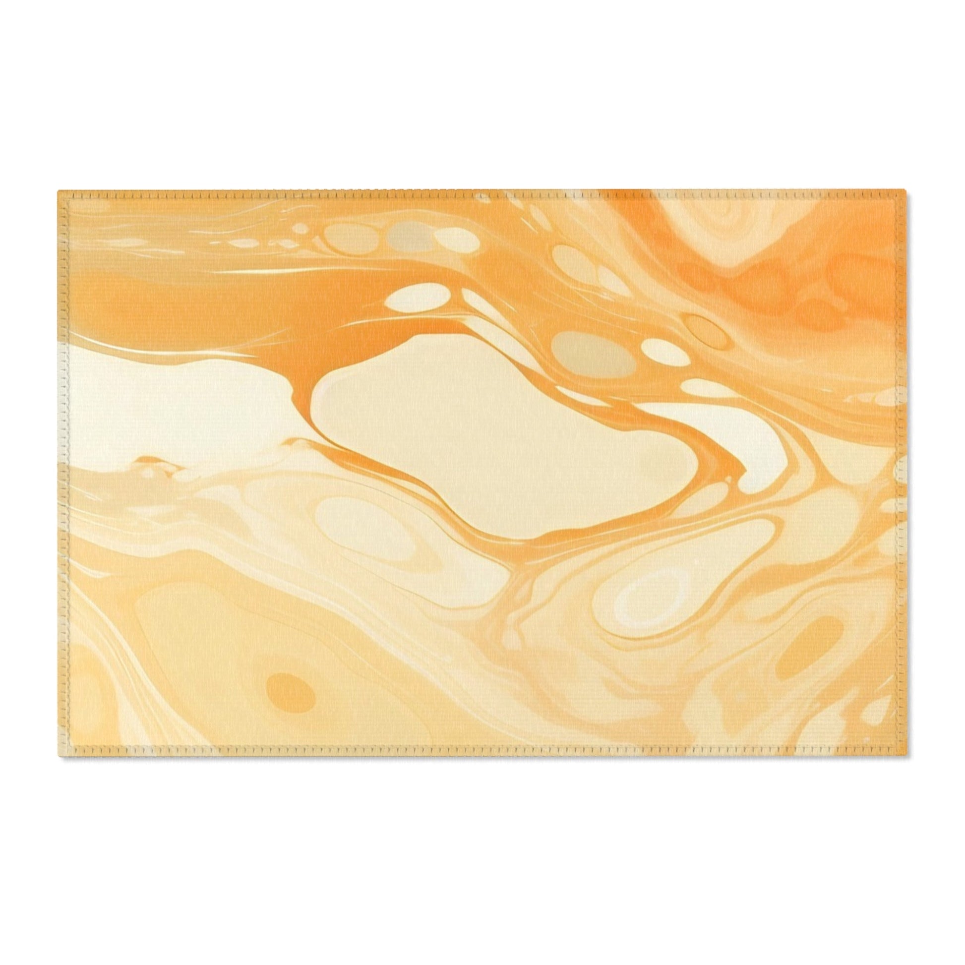 Abstract Orange and Cream Marble Area Rug, Artsulli - Art is Long, Life is Short, Home Decor, Size, 36" × 24", , , , , 26640210559489579806