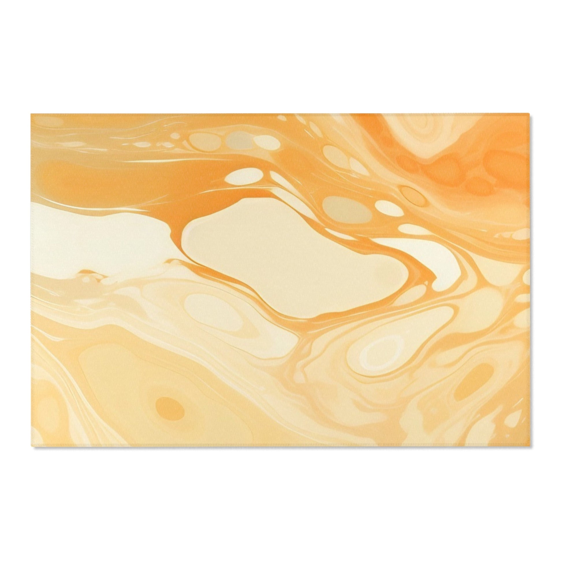 Abstract Orange and Cream Marble Area Rug, Artsulli - Art is Long, Life is Short, Home Decor, Size, 72" × 48", , , , , 52492750089950521968