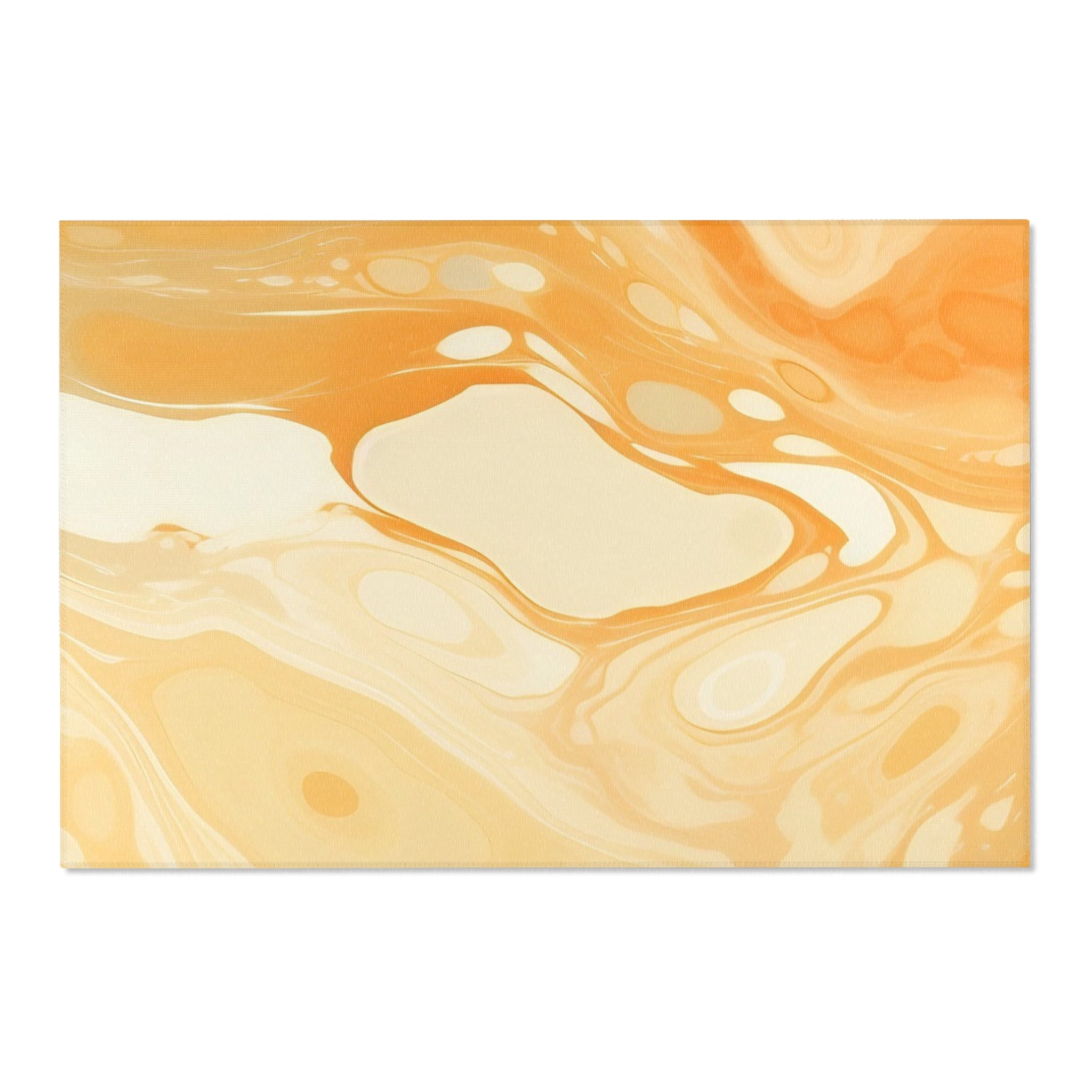 Abstract Orange and Cream Marble Area Rug, Artsulli - Art is Long, Life is Short, Home Decor, Size, 72" × 48", , , , , 52492750089950521968