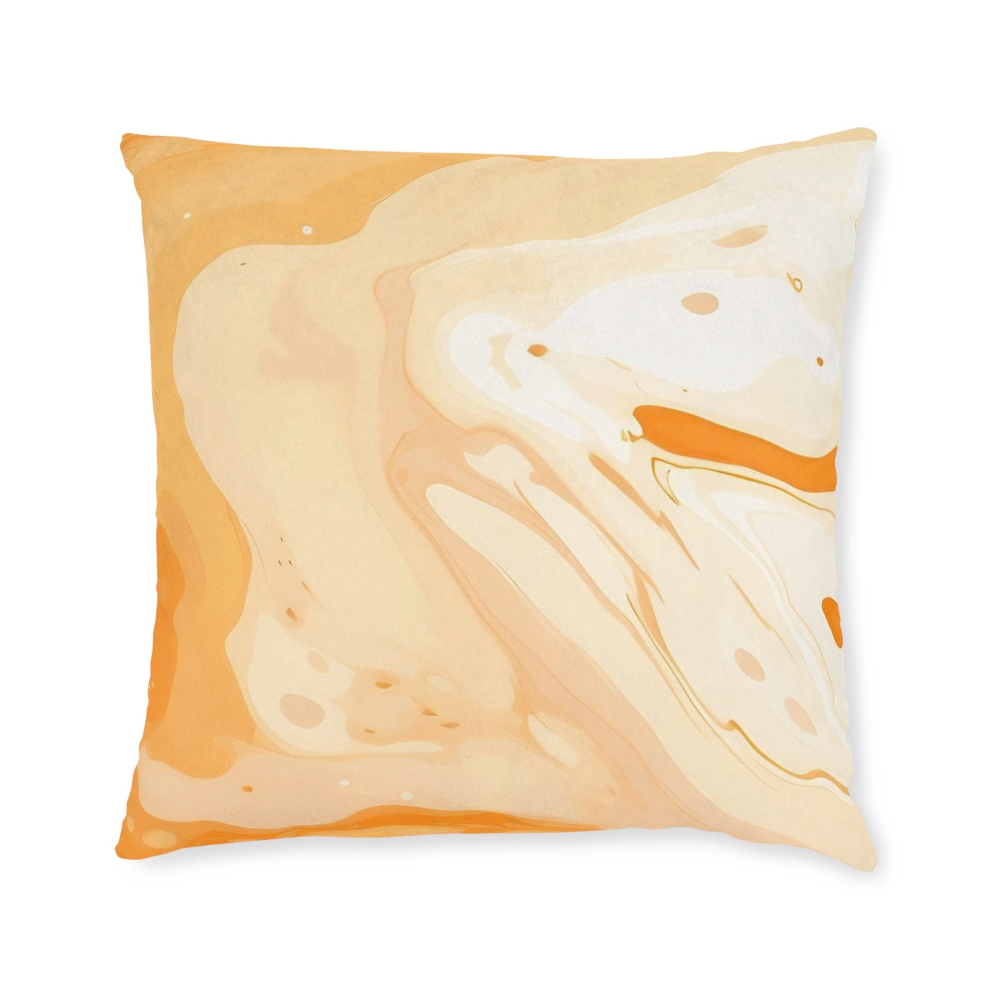 Abstract Orange and Cream Marble Pillow, Artsulli - Art is Long, Life is Short, Home Decor, Size, 22" × 22", , , , , 79075230474804057723