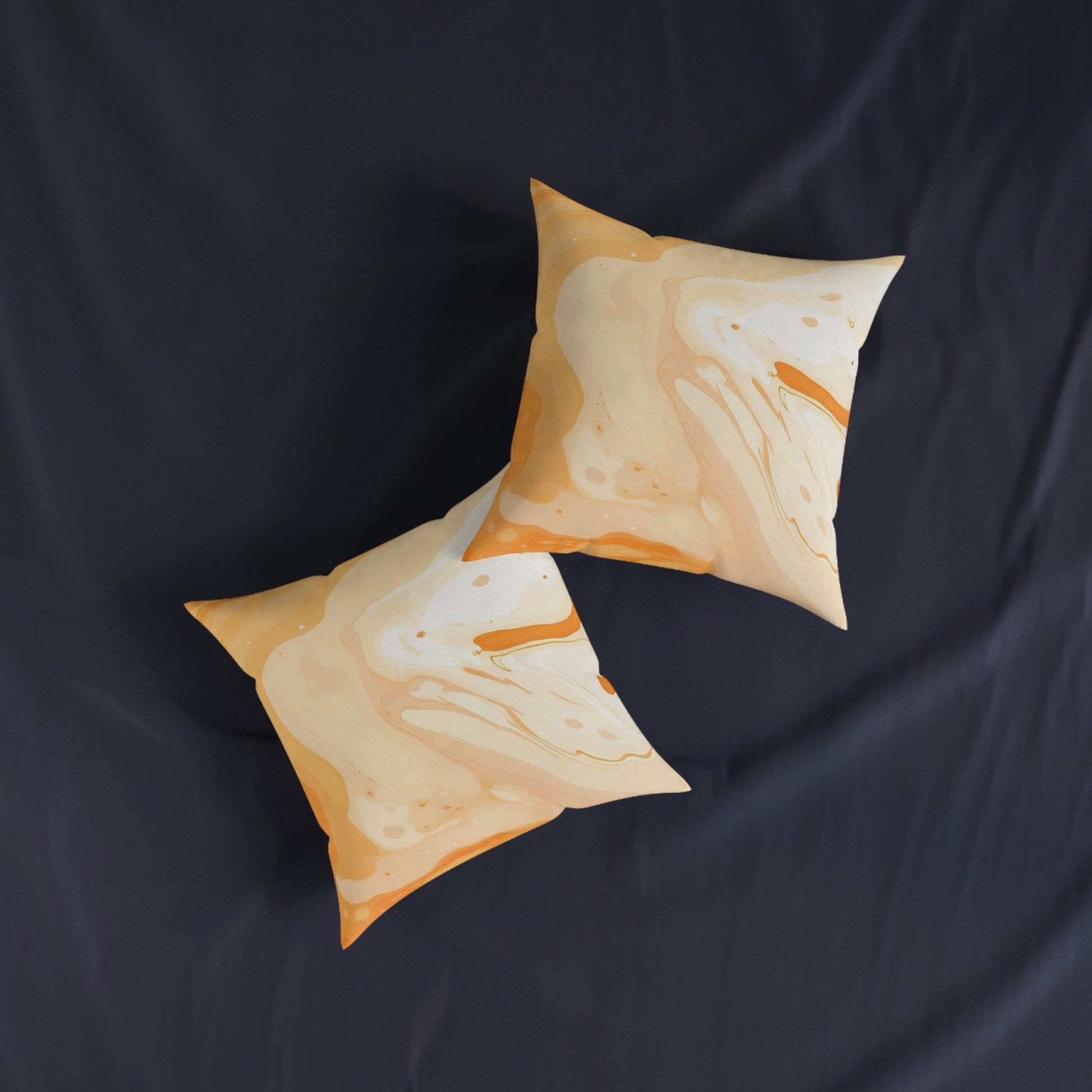 Abstract Orange and Cream Marble Pillow, Artsulli - Art is Long, Life is Short, Home Decor, , , , , , , 