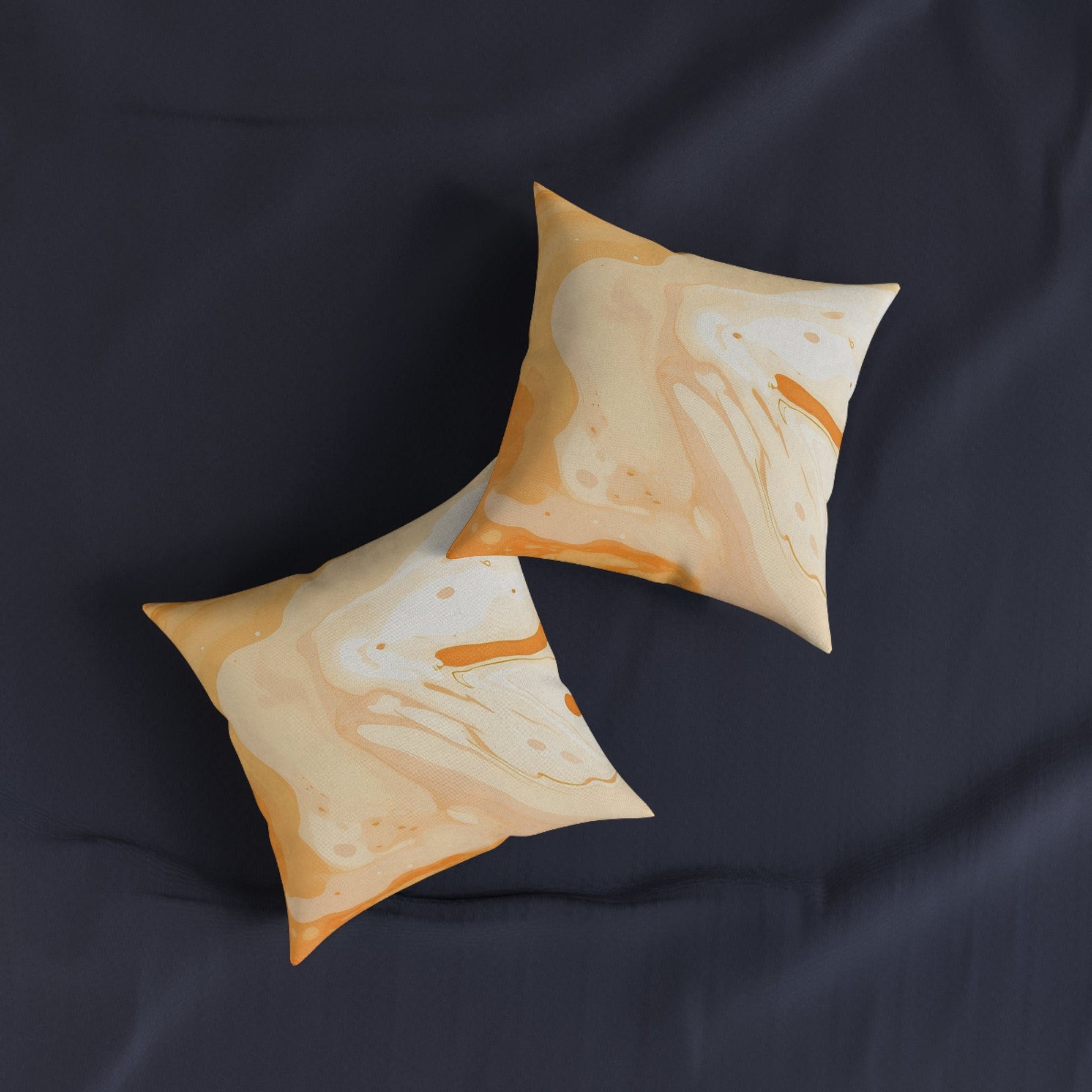 Abstract Orange and Cream Marble Pillow, Artsulli - Art is Long, Life is Short, Home Decor, , , , , , , 