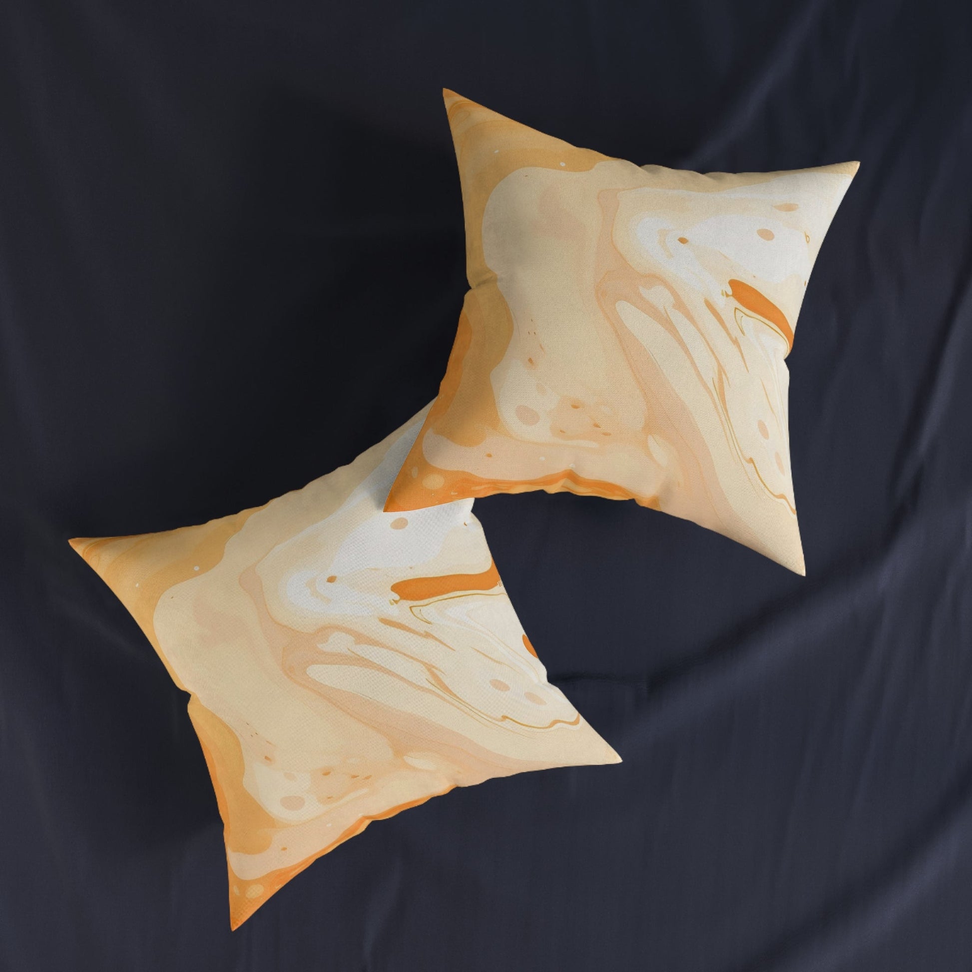 Abstract Orange and Cream Marble Pillow, Artsulli - Art is Long, Life is Short, Home Decor, , , , , , , 