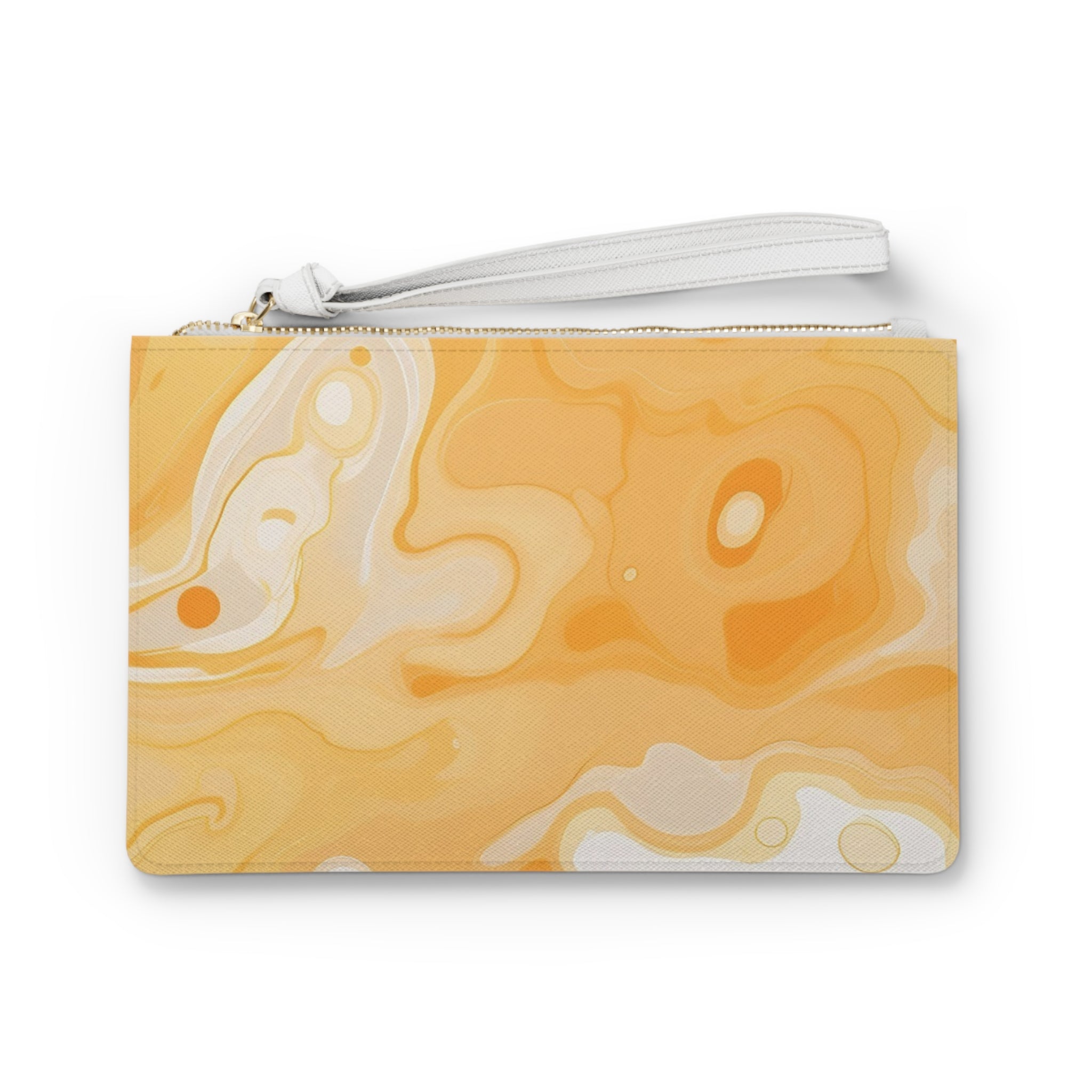 Abstract Orange and White Swirl Clutch Bag, Artsulli - Art is Long, Life is Short, Bags, Size, One size, , , , , 17971783896114619701