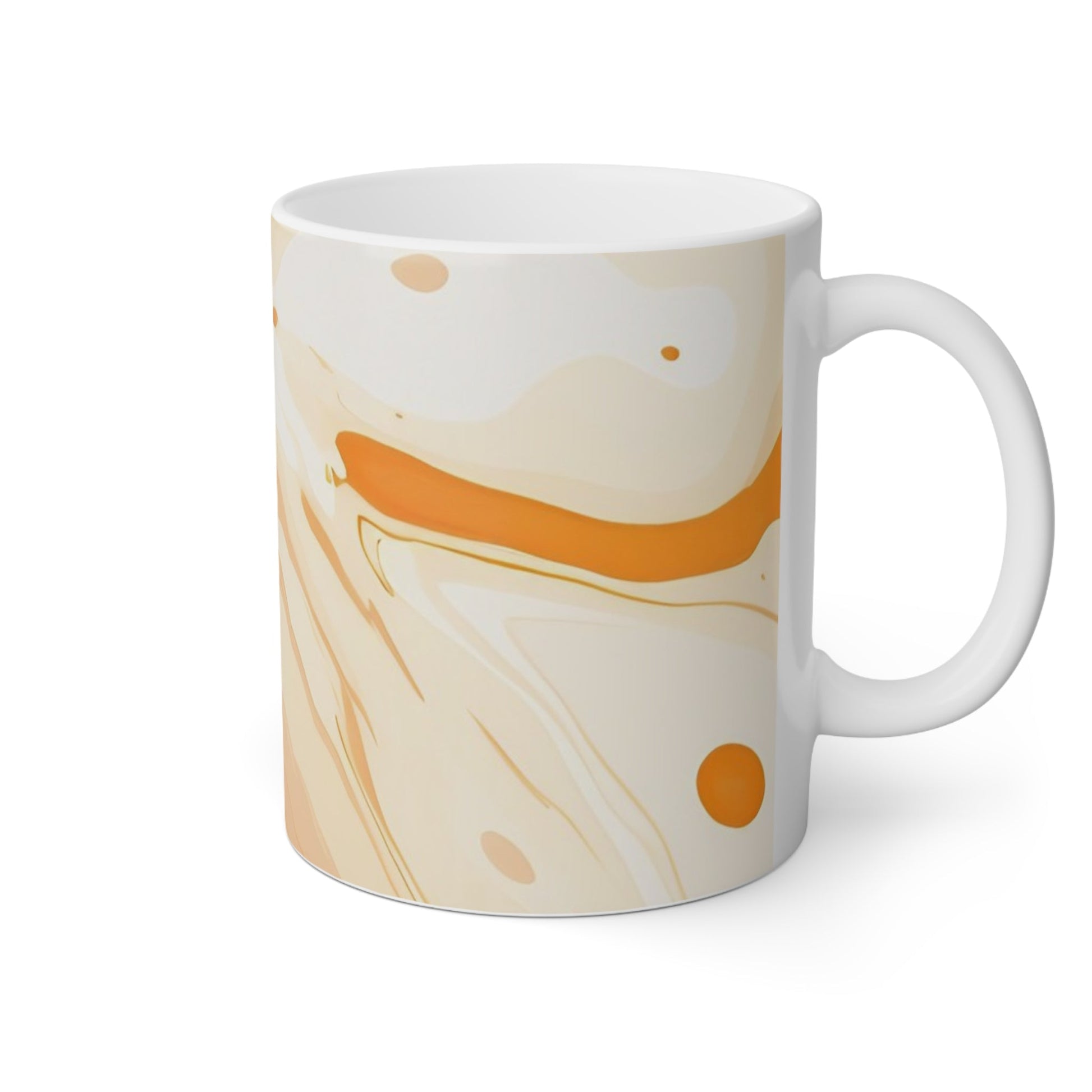 Abstract Orange and White Swirl Mug, Artsulli - Art is Long, Life is Short, Mug, , , , , , , 