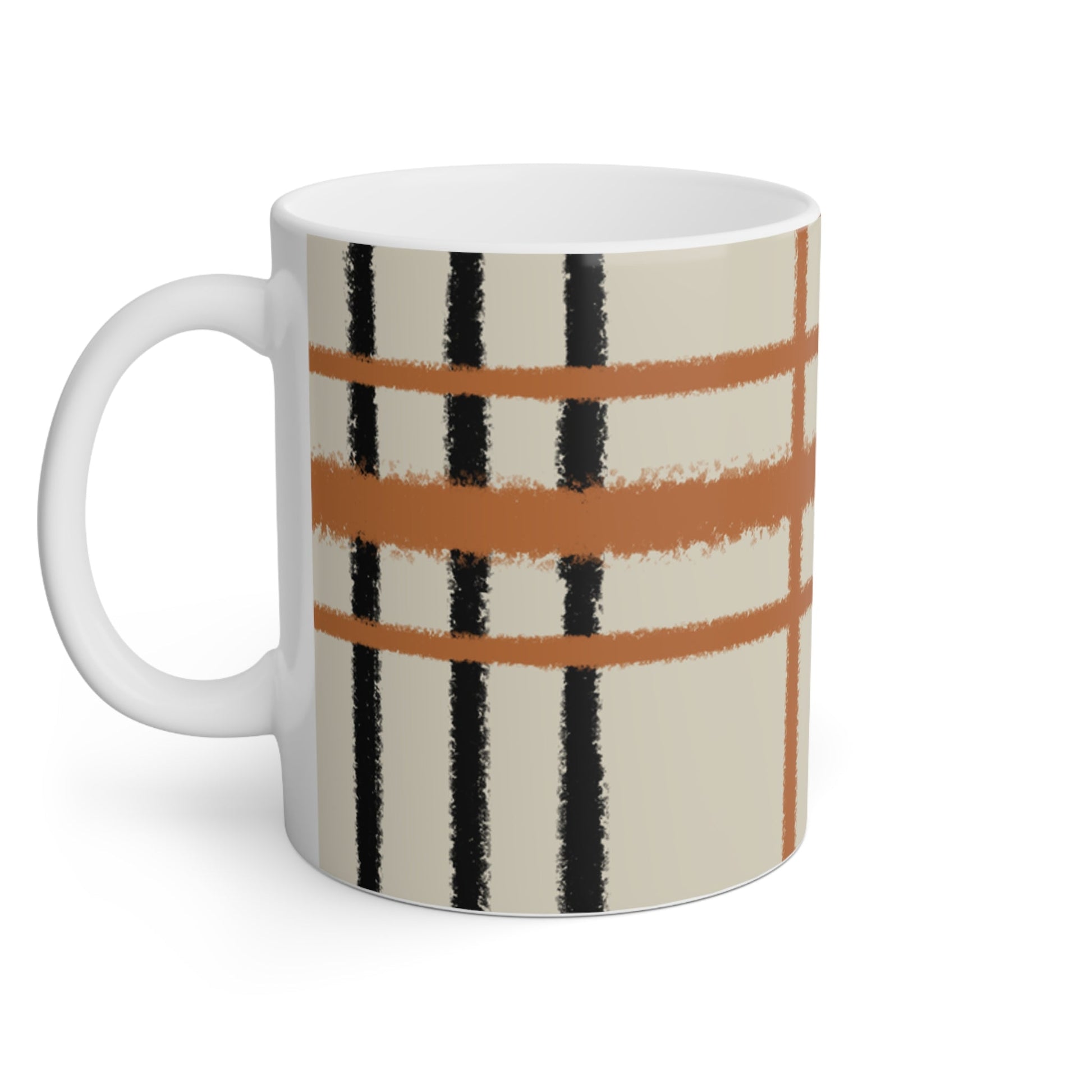 Abstract Orange Grid Mug, Artsulli - Art is Long, Life is Short, Mug, , , , , , , 