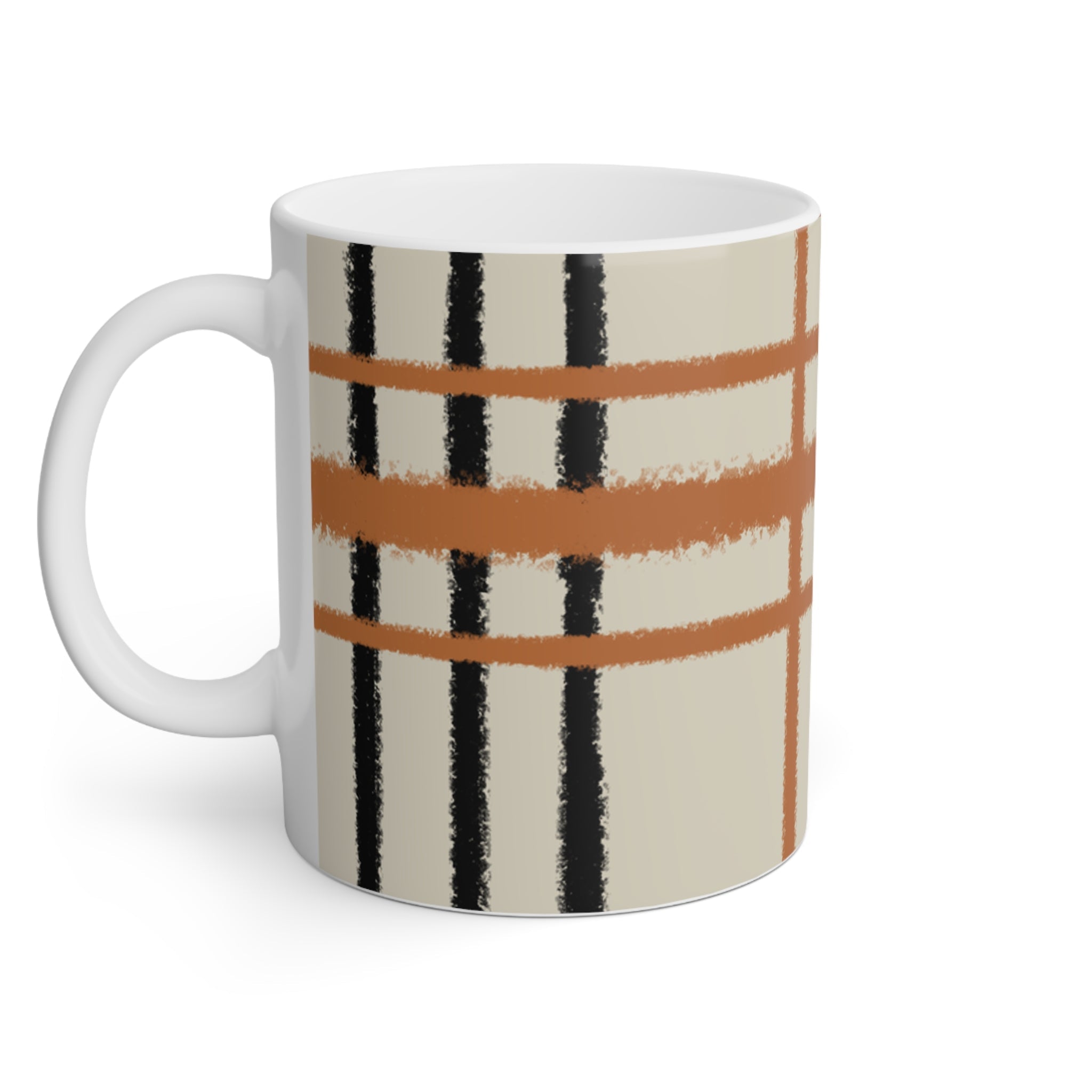 Abstract Orange Grid Mug, Artsulli - Art is Long, Life is Short, Mug, , , , , , , 
