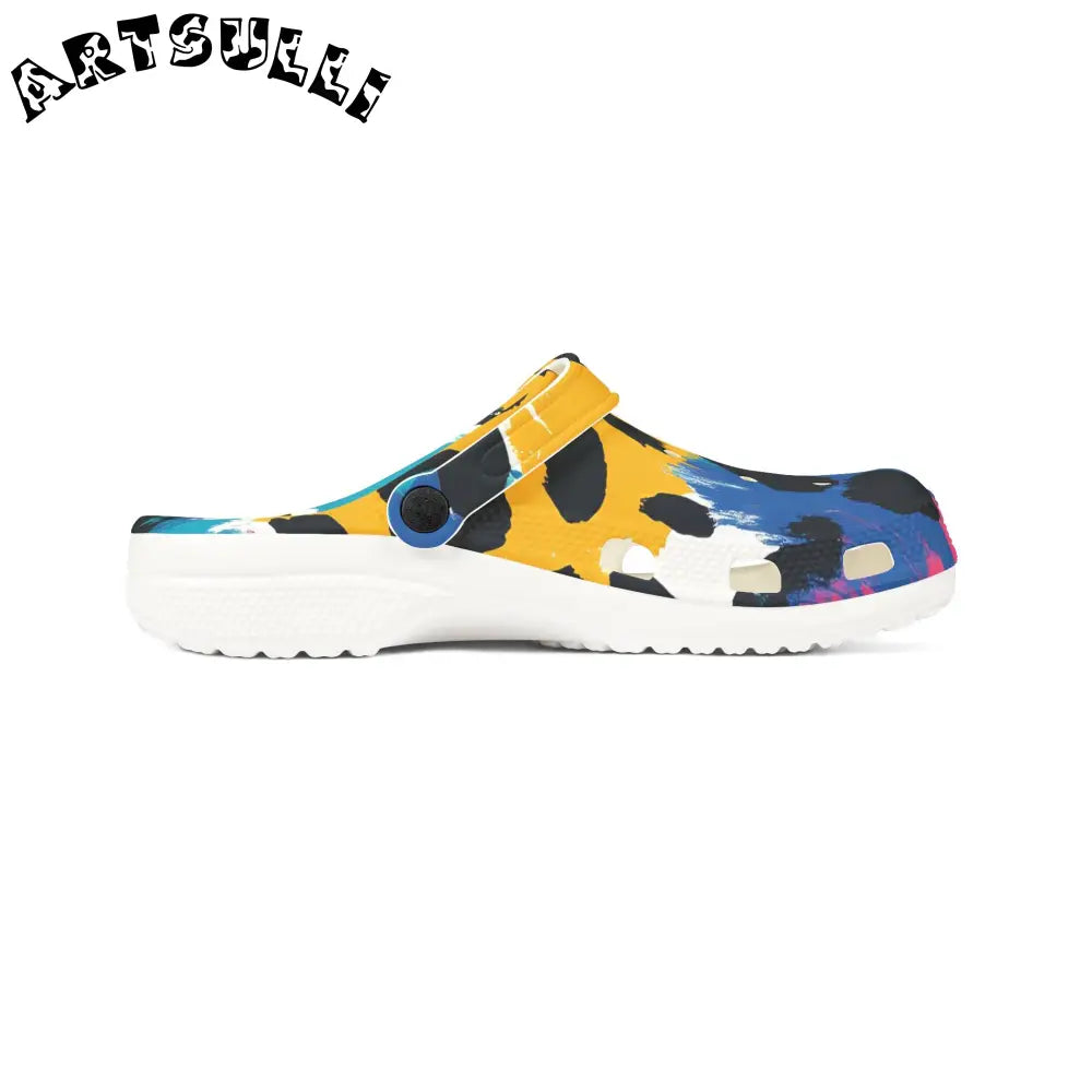 Abstract Paint Brush Strokes Comfort Clogs, Artsulli - Art is Long, Life is Short, Shoes, , , , , , , 