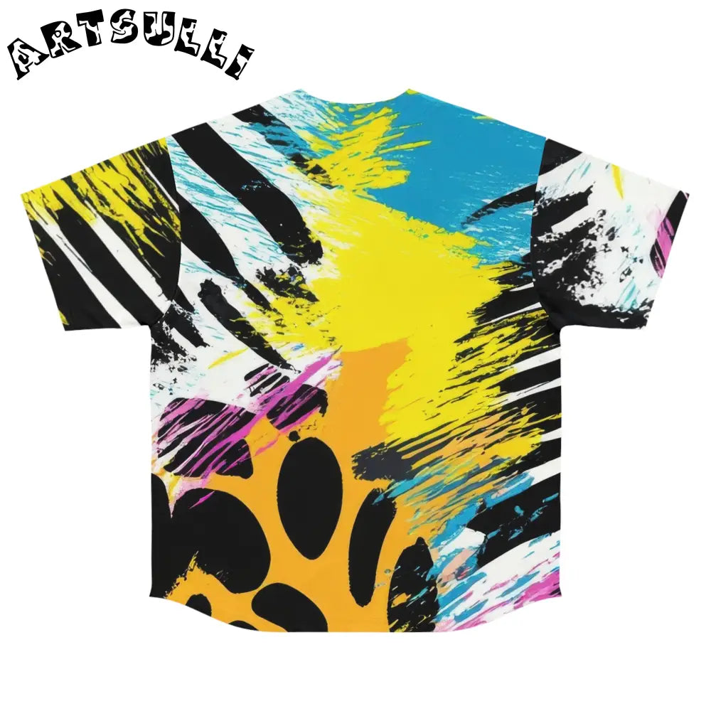 Abstract Paint Print Baseball Jersey, Artsulli - Art is Long, Life is Short, All Over Prints, , , , , , , 