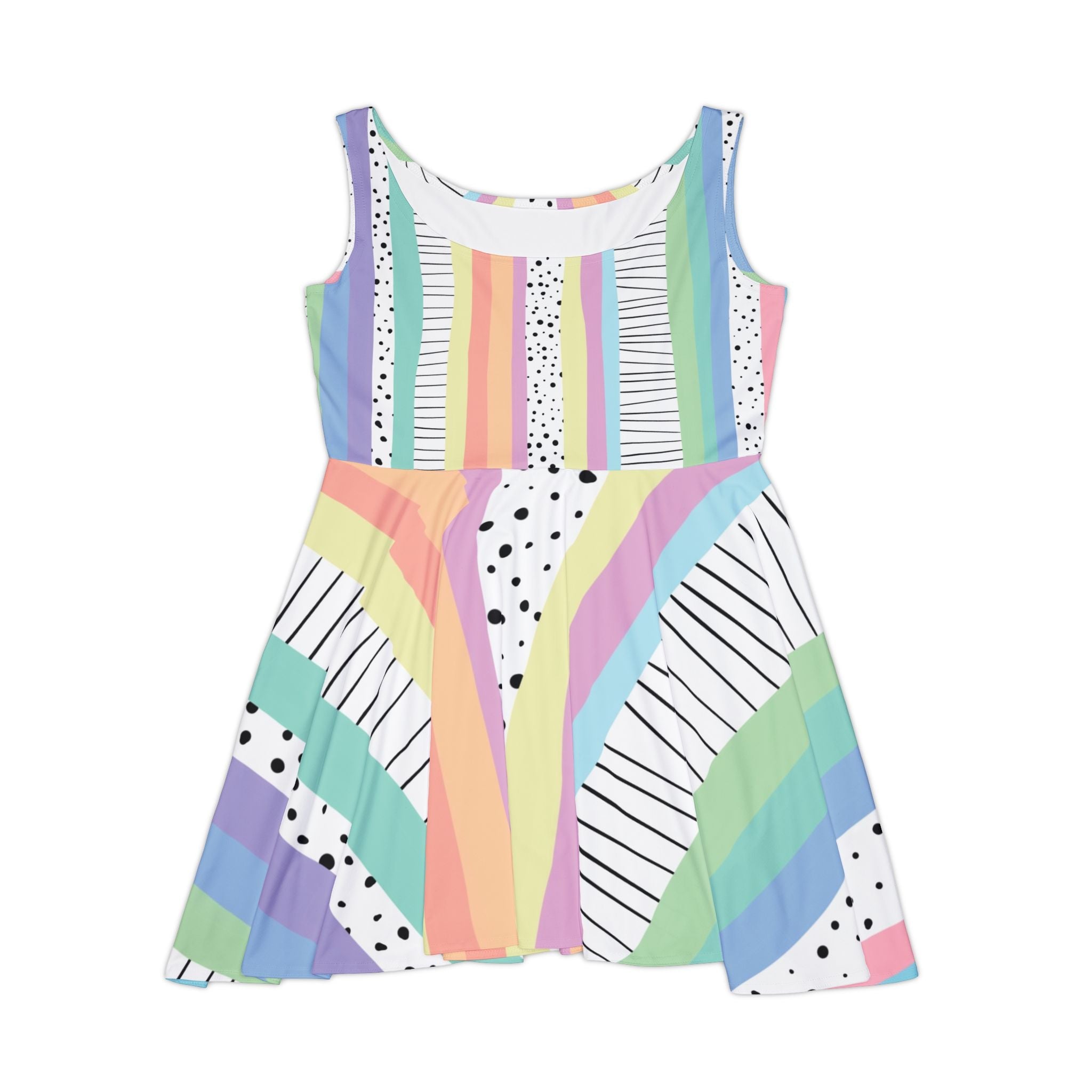 Printify Abstract Pastel Rainbow Skater Dress 2025