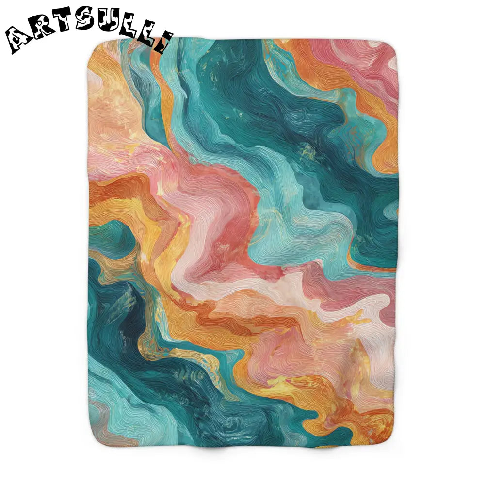 Abstract Pattern Cozy Fleece Blanket, Artsulli - Art is Long, Life is Short, Home Decor, Size, 50" × 60", , , , , 24774986975949912109