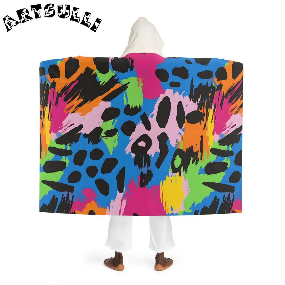 Abstract Pattern Hooded Fleece Blanket, Artsulli - Art is Long, Life is Short, All Over Prints, , , , , , , 