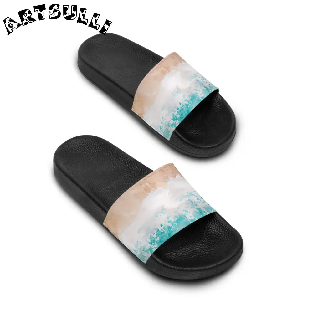 Abstract Pattern Slide Sandal, Artsulli - Art is Long, Life is Short, Shoes, , , , , , , 