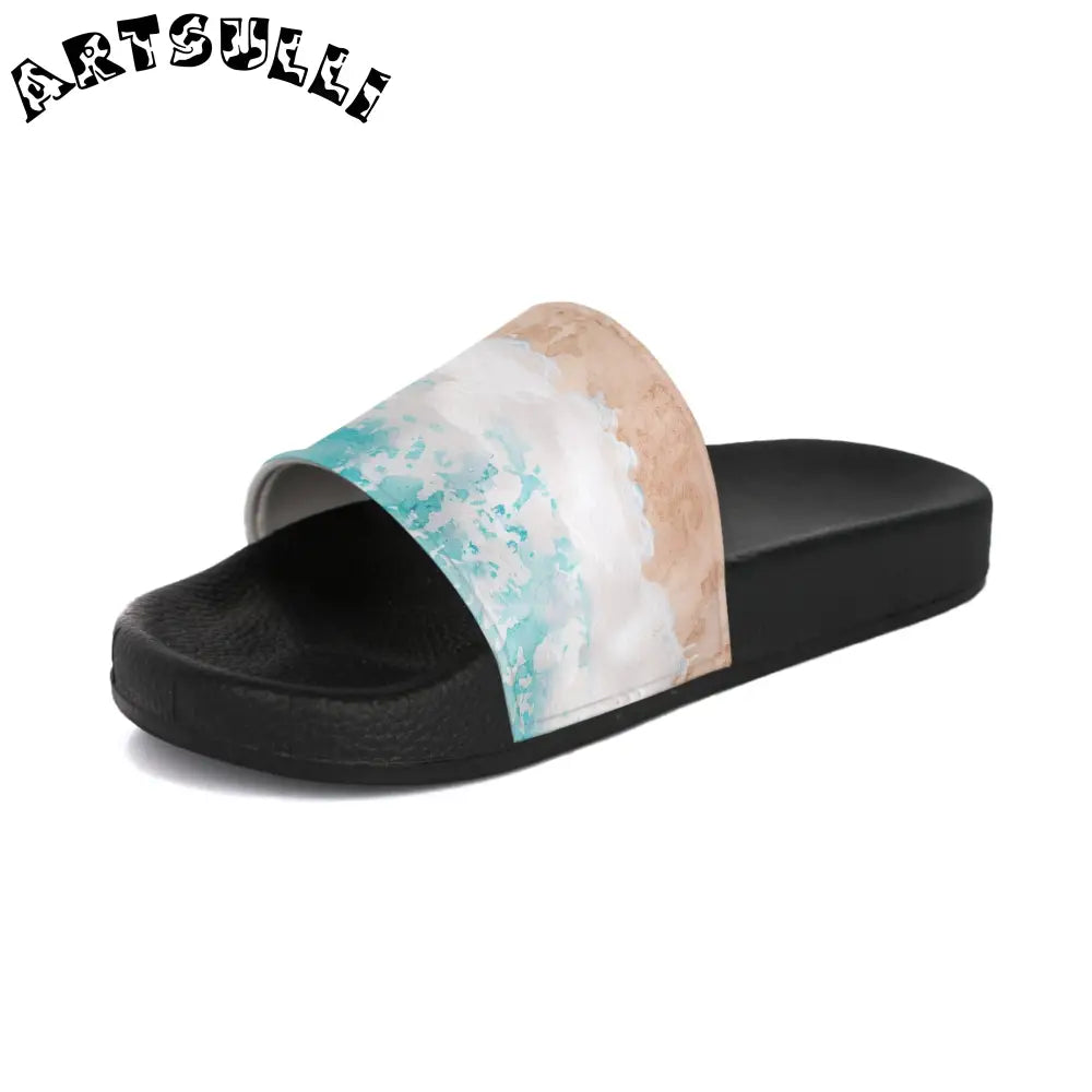Abstract Pattern Slide Sandal, Artsulli - Art is Long, Life is Short, Shoes, , , , , , , 