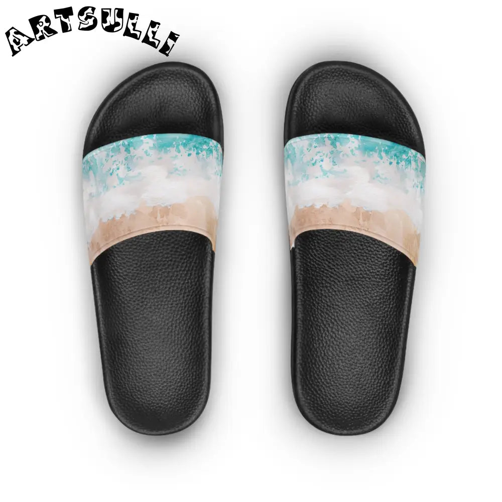 Abstract Pattern Slide Sandal, Artsulli - Art is Long, Life is Short, Shoes, , , , , , , 