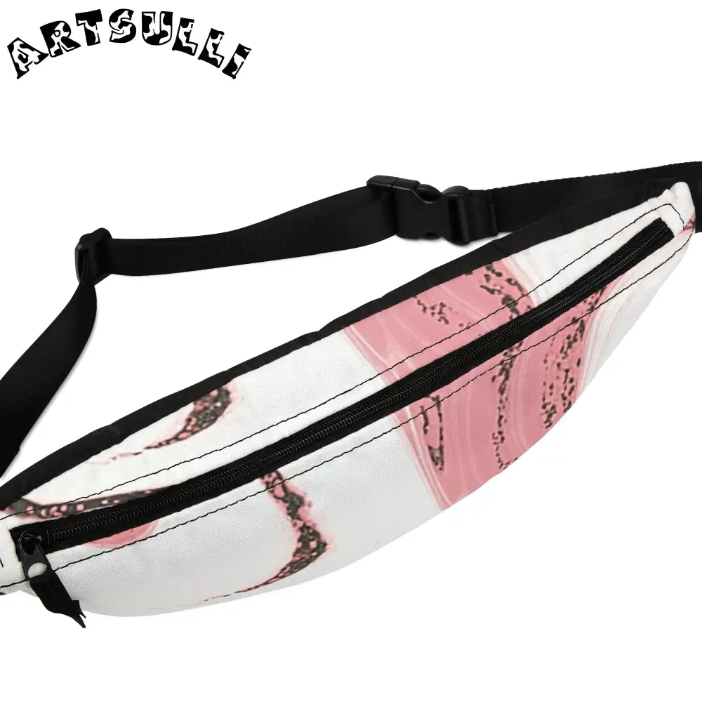 JAKKOUTTHEBXX Abstract Pink and Black Waist Bag 2025