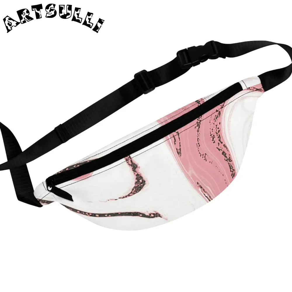 JAKKOUTTHEBXX Abstract Pink and Black Waist Bag 2025