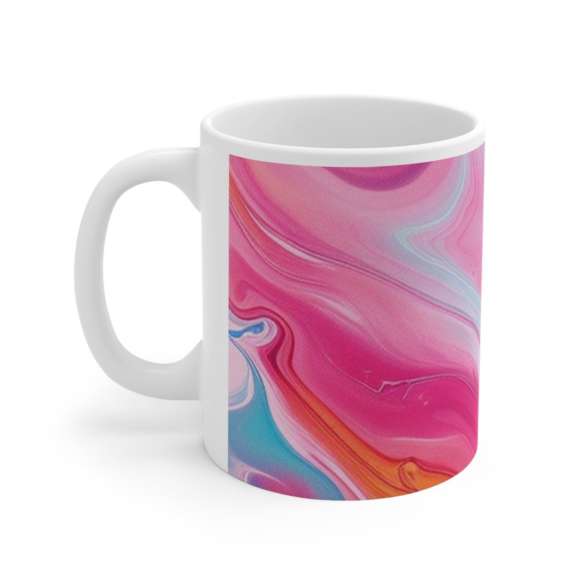 Abstract Pink and Blue Swirl Mug, Artsulli - Art is Long, Life is Short, Mug, , , , , , , 