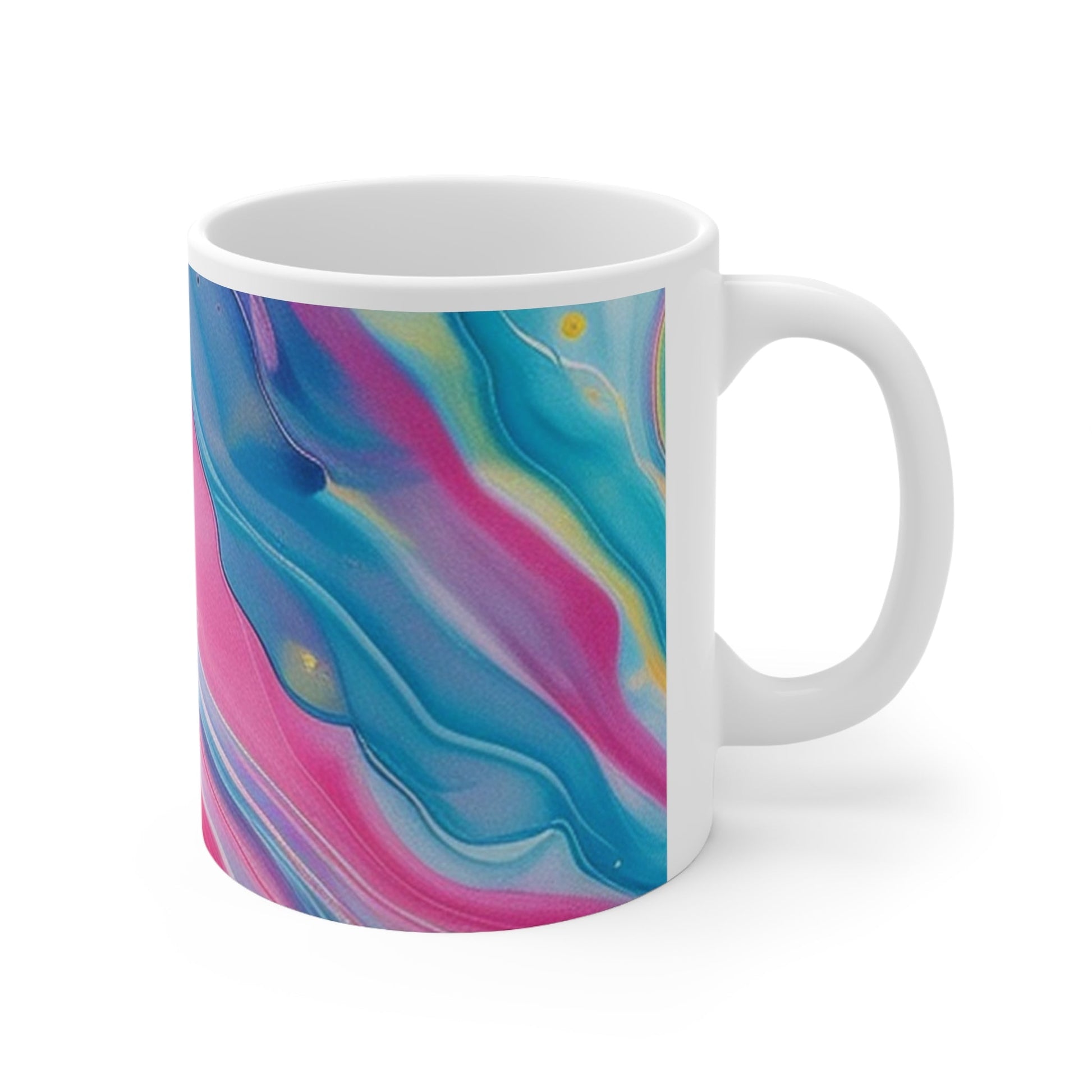 Abstract Pink and Blue Swirl Mug, Artsulli - Art is Long, Life is Short, Mug, , , , , , , 