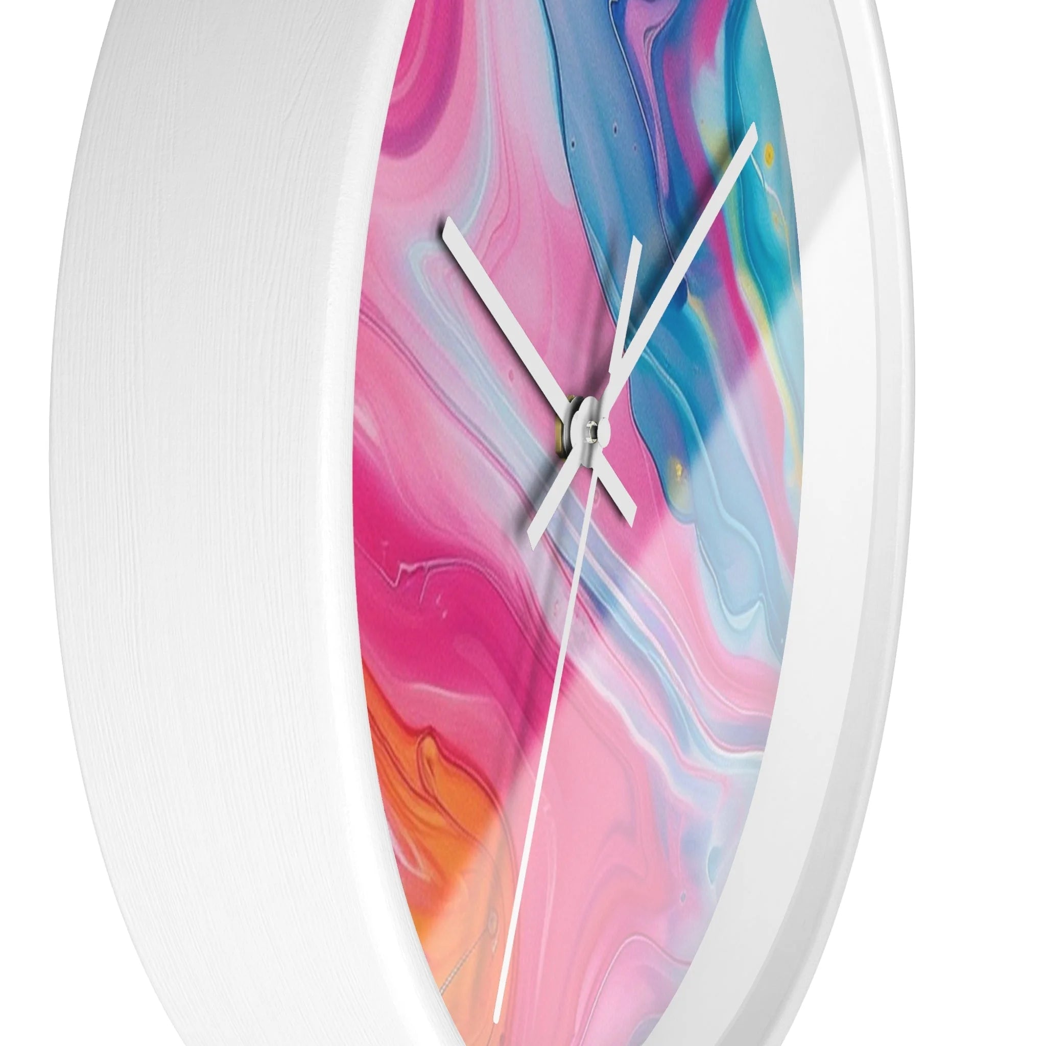 Printify Abstract Pink and Blue Swirl Wall Clock 2025