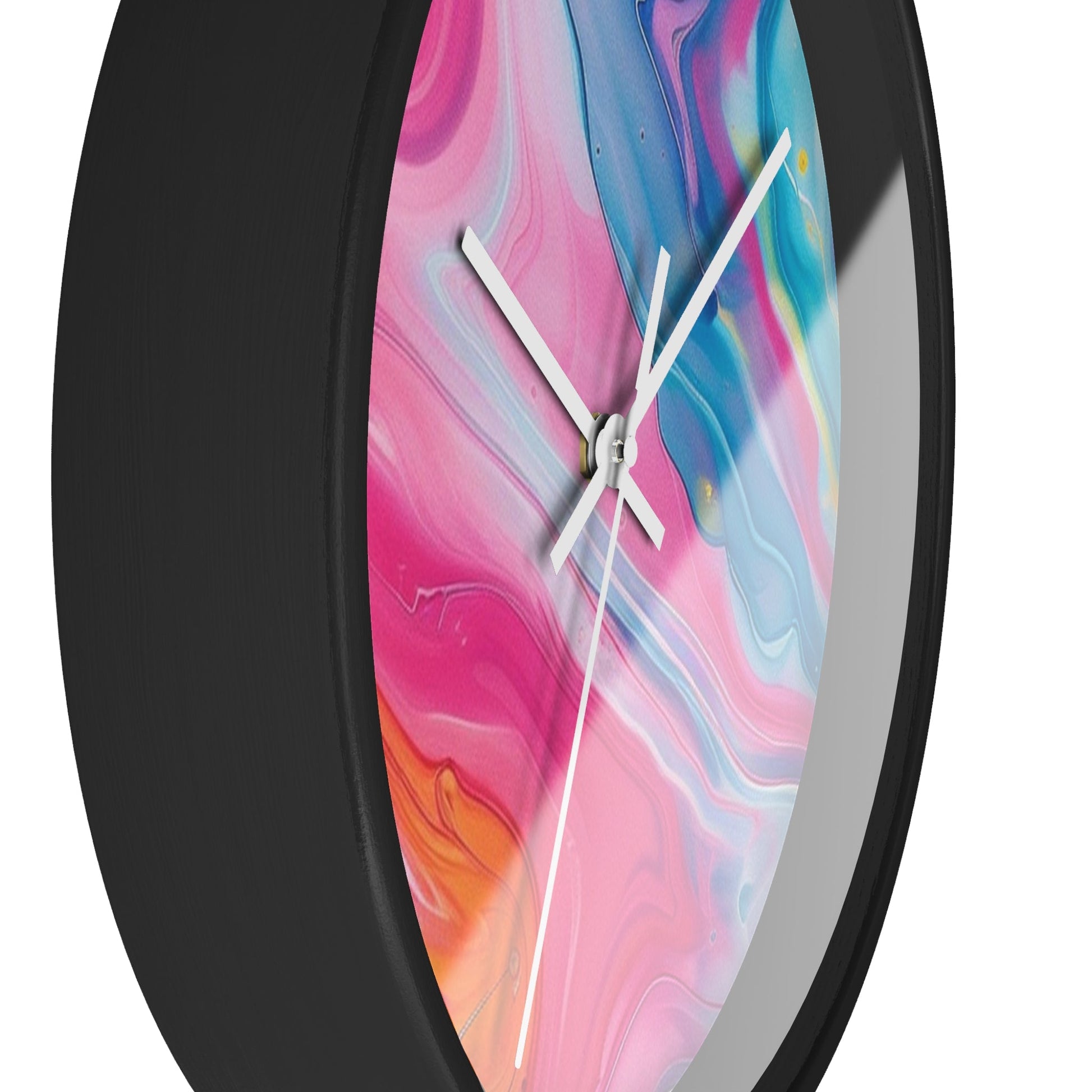 Abstract Pink and Blue Swirl Wall Clock, Artsulli - Art is Long, Life is Short, Home Decor, , , , , , , 